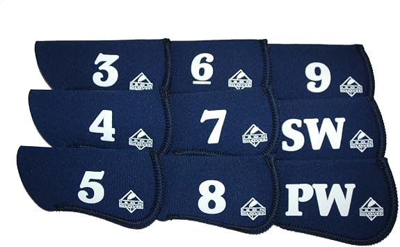 Charter Iron Gloves Neoprene Golf Club Head Covers Navy New