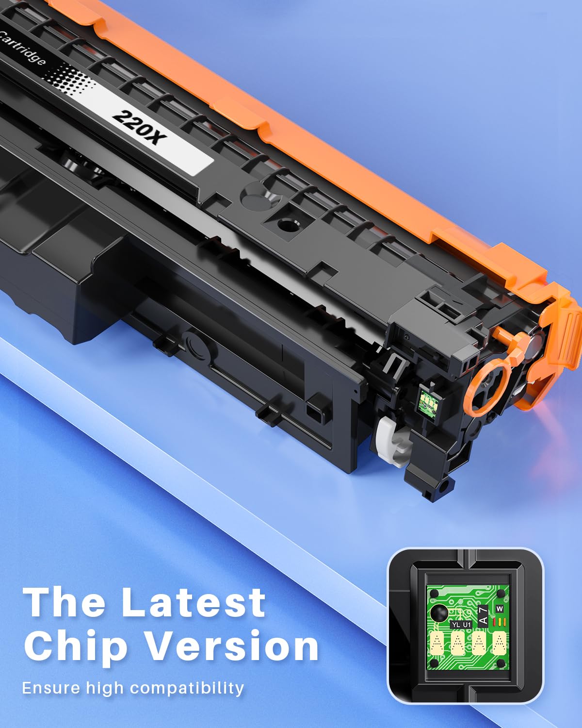 INK4U 220X W2200X Nero Cartuccia Toner (Chip Recente, Alta Capacità) Compatibili per HP 220A 220X Nero con Color Laserjet Pro 4202dn 4302fdn MFP 4302dw 4302fdw 4202dw 4202dn 4302fdn (W2200X 1-Nero)