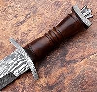 Vista 5 de Custom Hand Forged Damascus Steel Swiss Dagger Sword Viking Gladius Double Edge Sword Gladiator Blood Grooved Sword