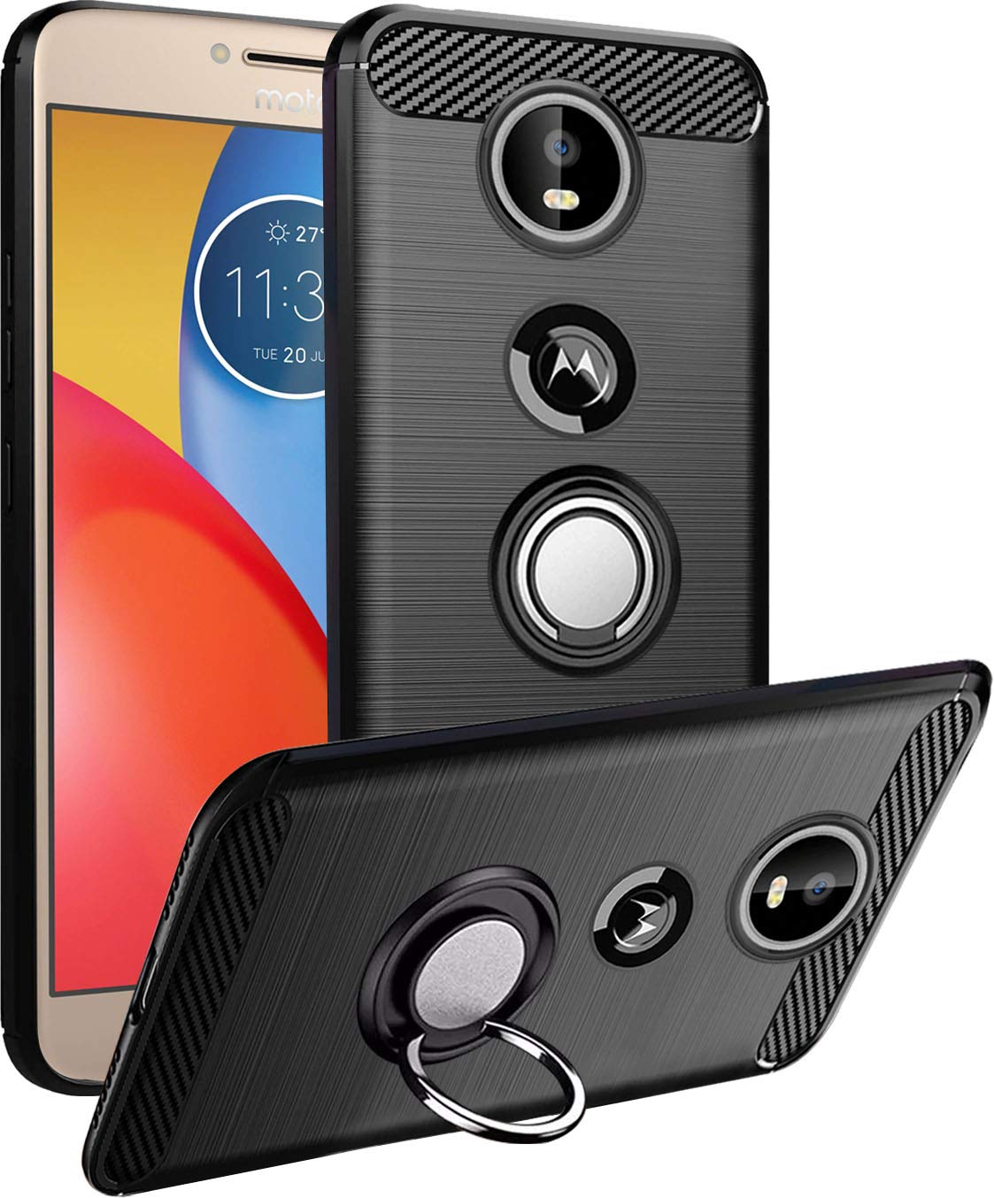 unisTuff Back Case Cover for Motorola Moto E4 Plus | Ring Stand | Premium  Finish | Camera Protection - Night Black, 76311 : Amazon.in: Electronics