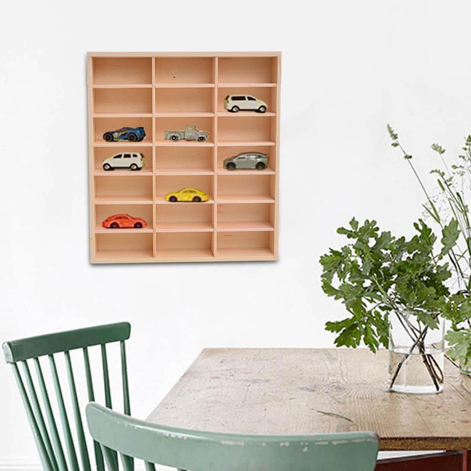 harayaa Soporte de Exhibición de Madera Vitrina Soporte Multiusos Estante Gabinete Organizador de Almacenamiento para Figura de Acción Coleccionables Tienda a, 21 rejilla, tal como se describe