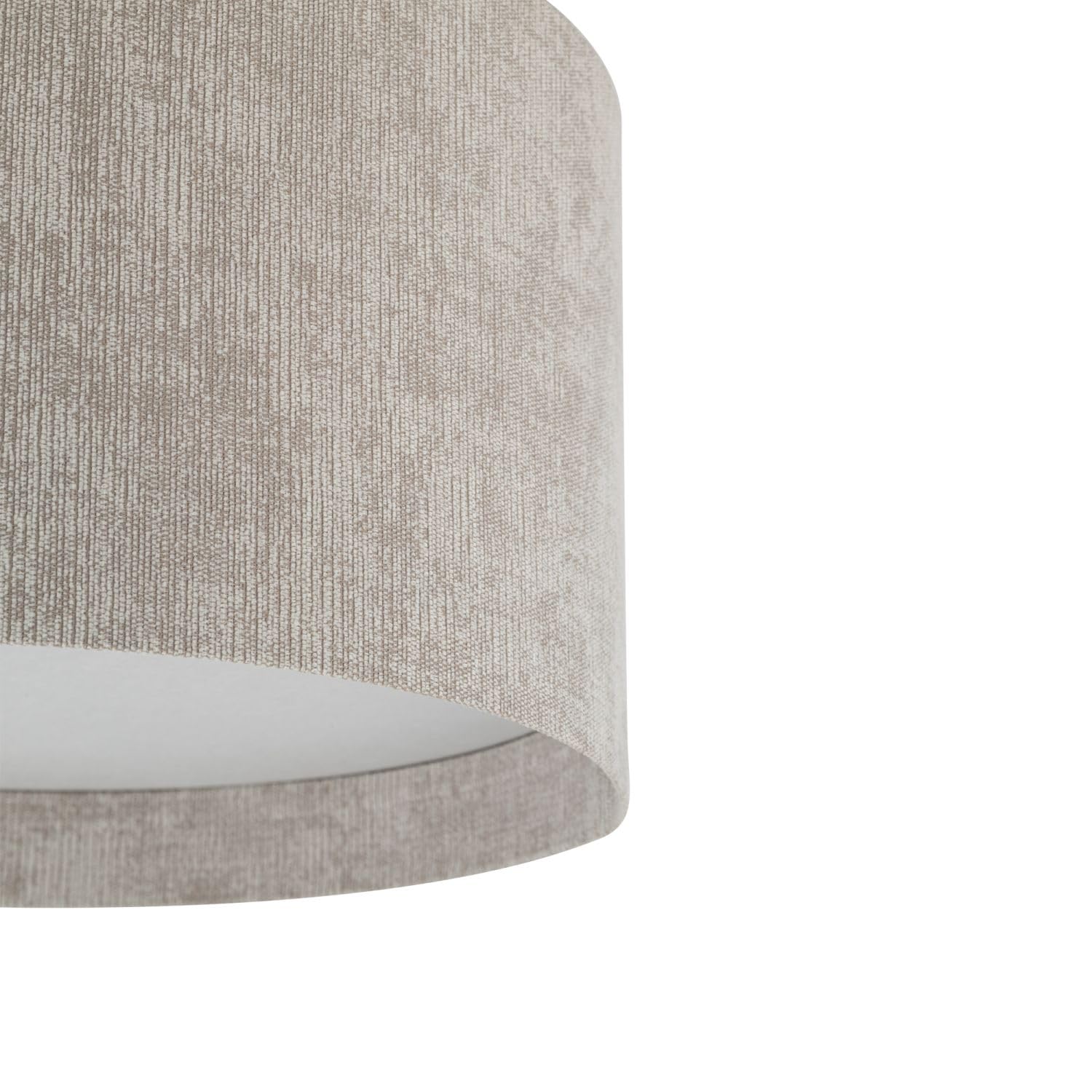 Licht-Erlebnisse Deckenleuchte Beige Stoff Modern Wohnzimmer Esszimmer Schlafzimmer E27 rund blendarm gemütlich B:35 cm Deckenlampe Stoffschirm