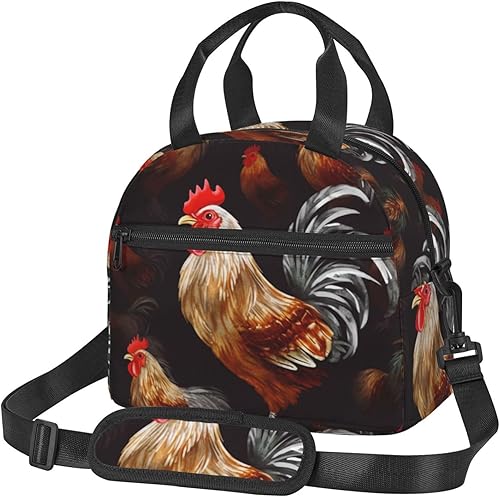 Shine Rooster - Lonchera térmica para mujeres y hombres, reutilizable, a prueba de fugas, bolsa de almuerzo refrigerante, portátil, para viajes,