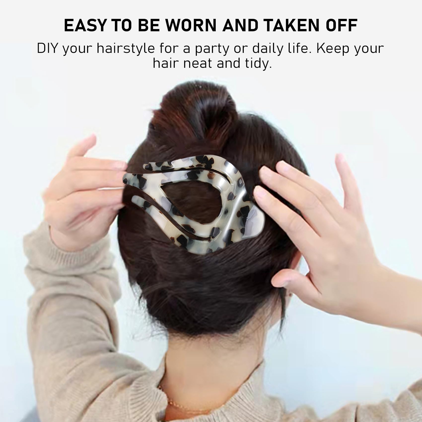 Mistofu 3 Stück französische gebogene Haarspangen für Damen, rutschfest, starker Griff, bequemer Halt, Mädchen, Damen, Beauty-Accessoire, modische Zahnklemme, extra große Haarspangen für dickes Haar