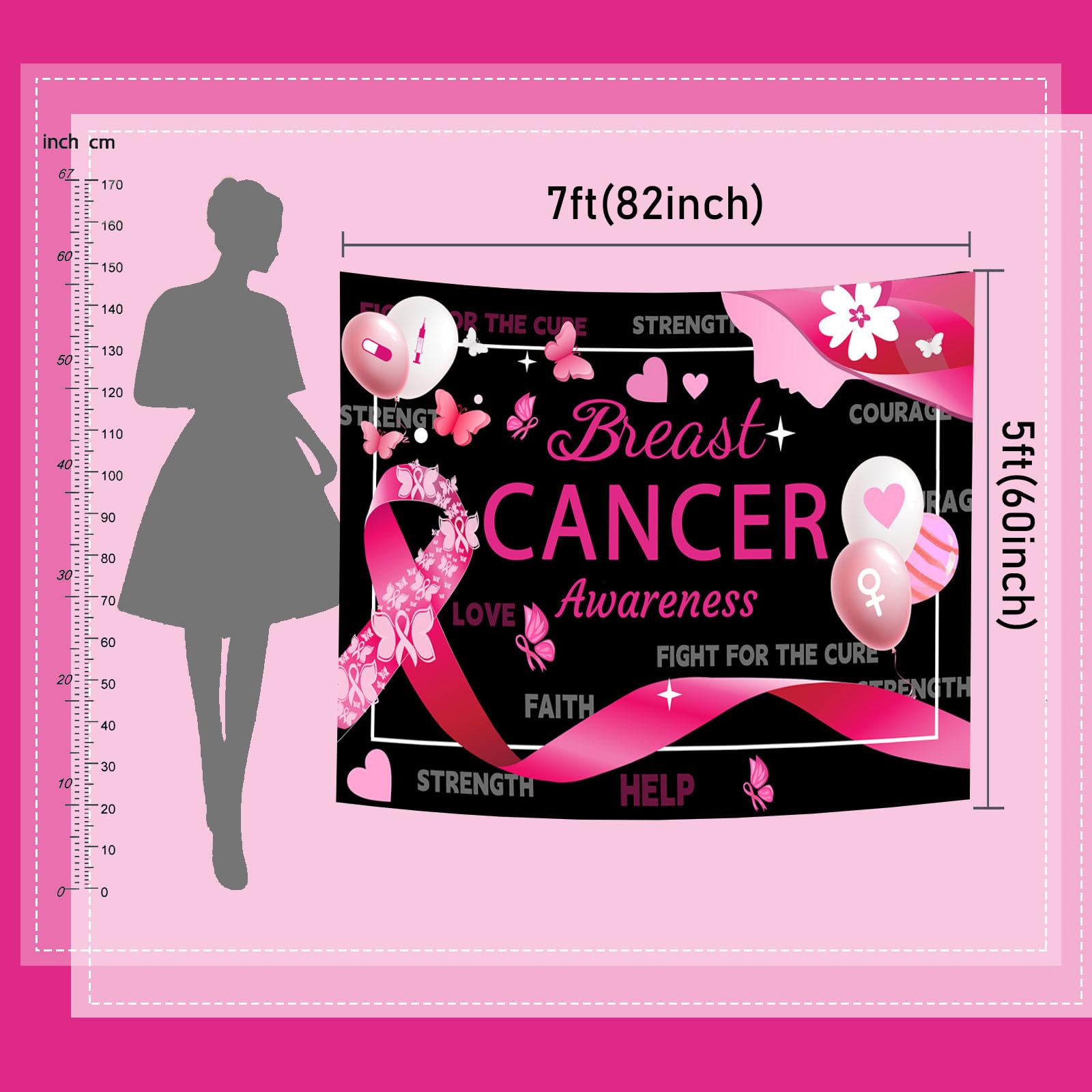 Festival Party Backdrop October Breast Cancer Awareness Design For ...