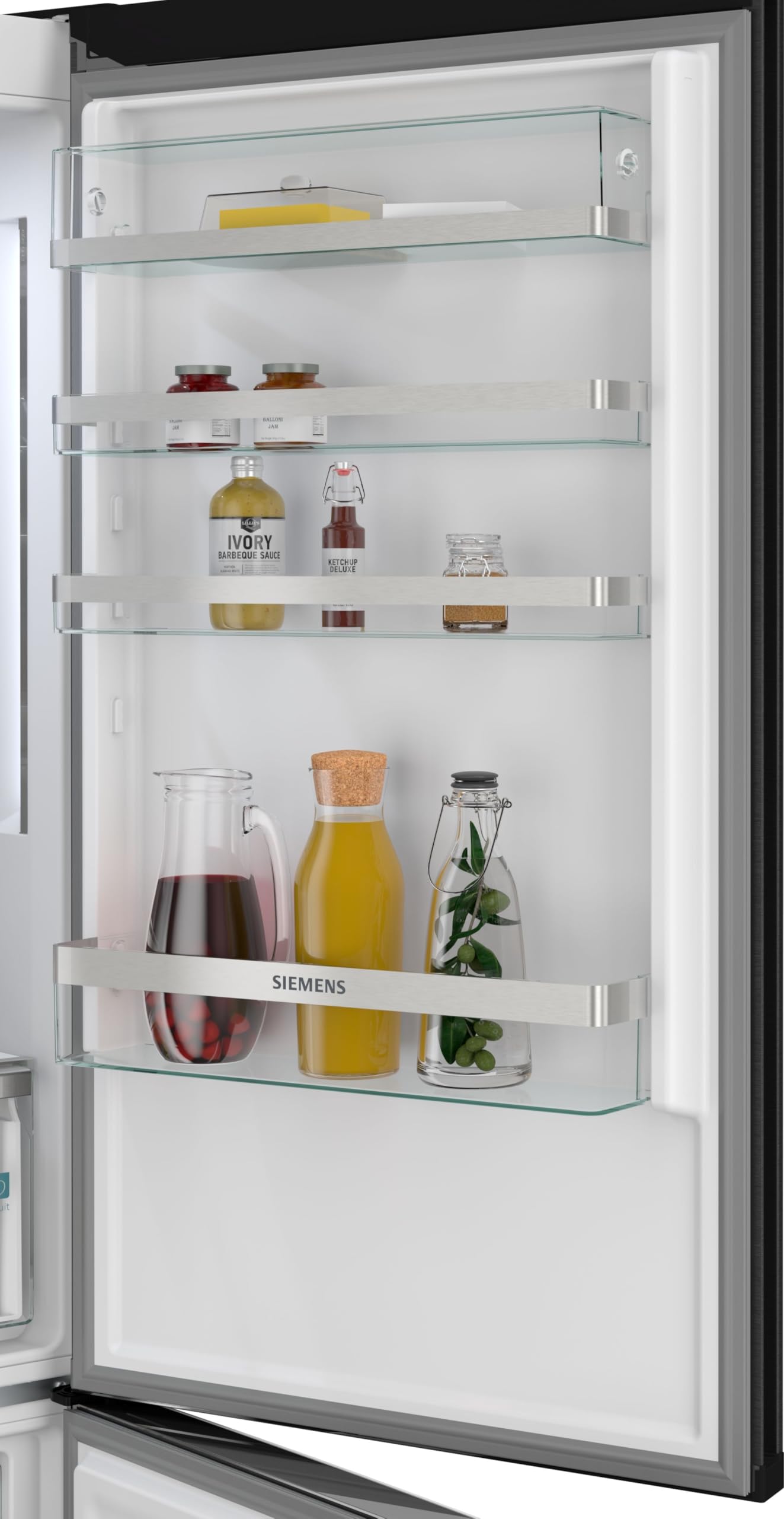 Siemens iQ500 Freistehende XXL Kühl-Gefrier-Kombination 203x70 cm, KG49NAXCG, 311 L Kühlen & 129 L Gefrieren, Total noFrost, freezerLight, hyperFresh Technologie, antiFingerprint Schwarzer Stahl
