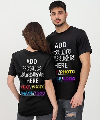 Miniatura 2 de Camisetas personalizadas diseña tus propias camisas personalizadas, camisa personalizada con logotipo de texto fotográfico, parte delantera y