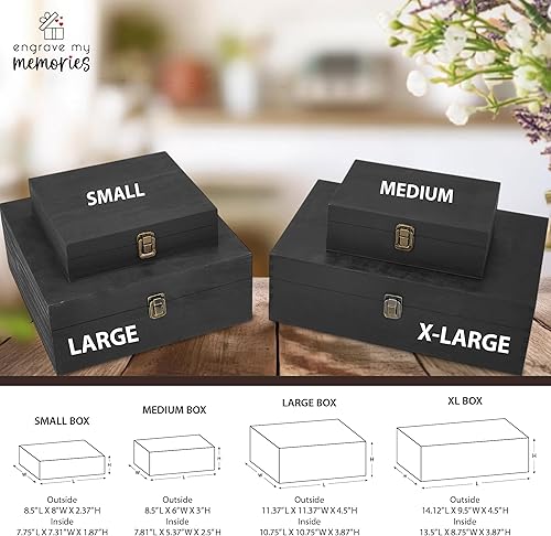 Miniatura 6 de Caja de recuerdos de madera con monograma, caja de memoria grabada con iniciales, caja de almacenamiento rústica, regalos para boda, aniversario,