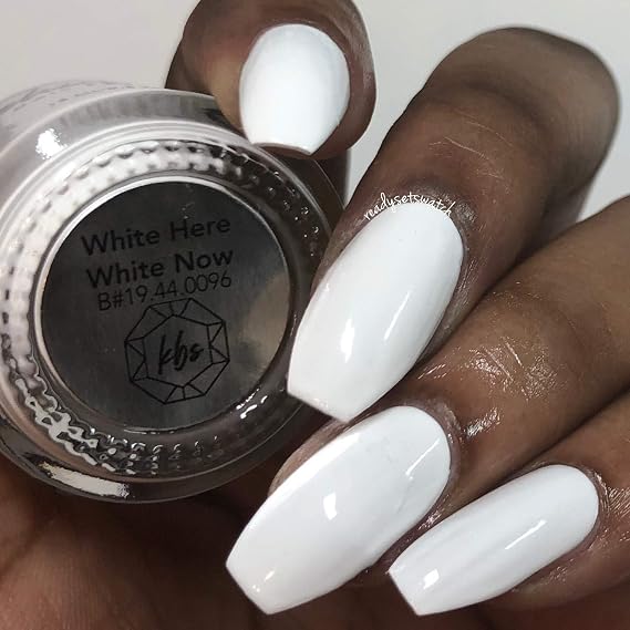 KBShimmer White Here White Now Nail Polish 0.5 oz Full Sized Bottle
