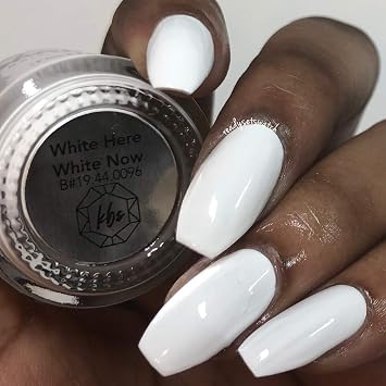 KBShimmer White Here White Now Nail Polish 0.5 oz Full Sized Bottle