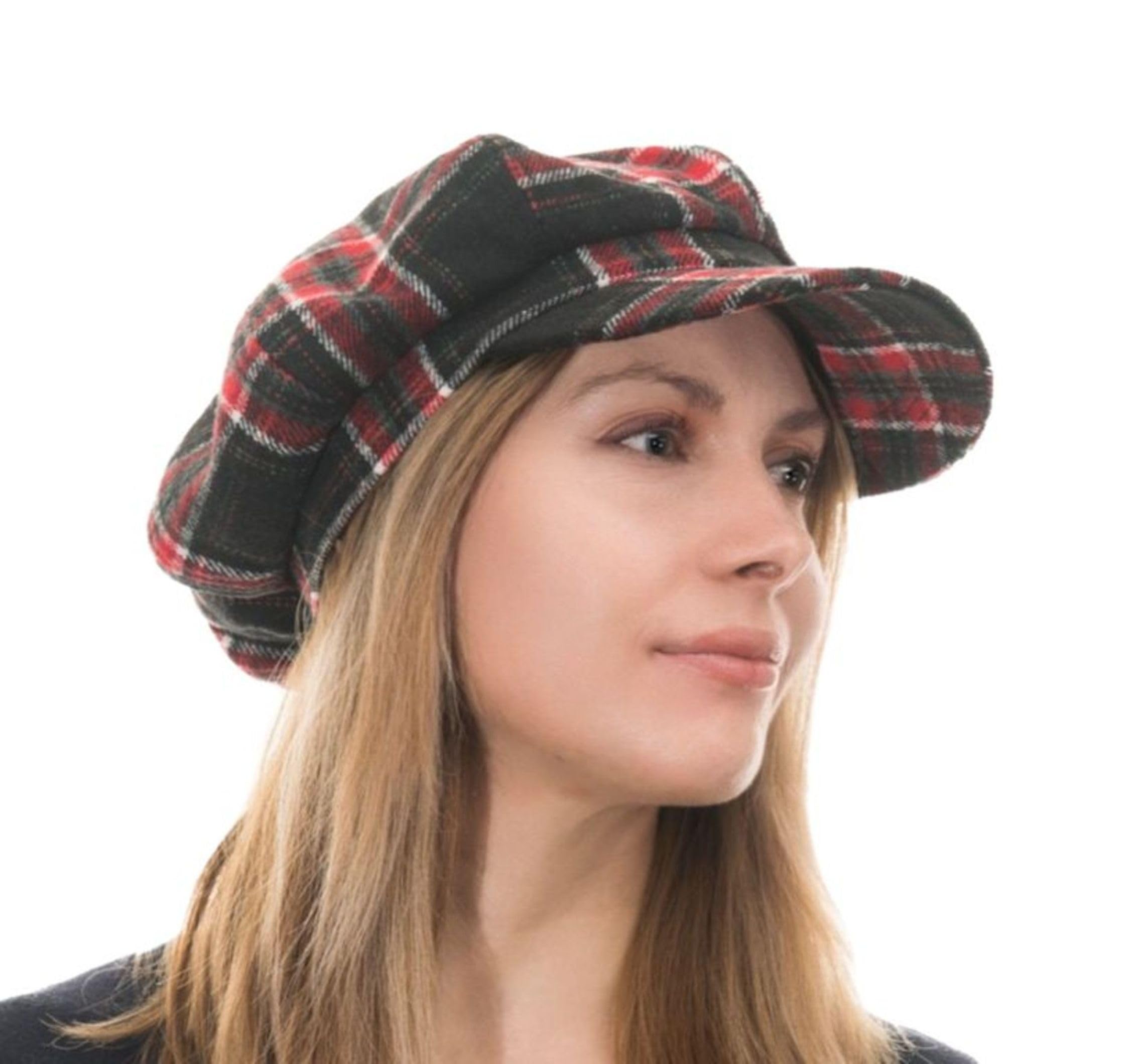 CRAGGI Tweed Baker Boy Cap, Black, One Size