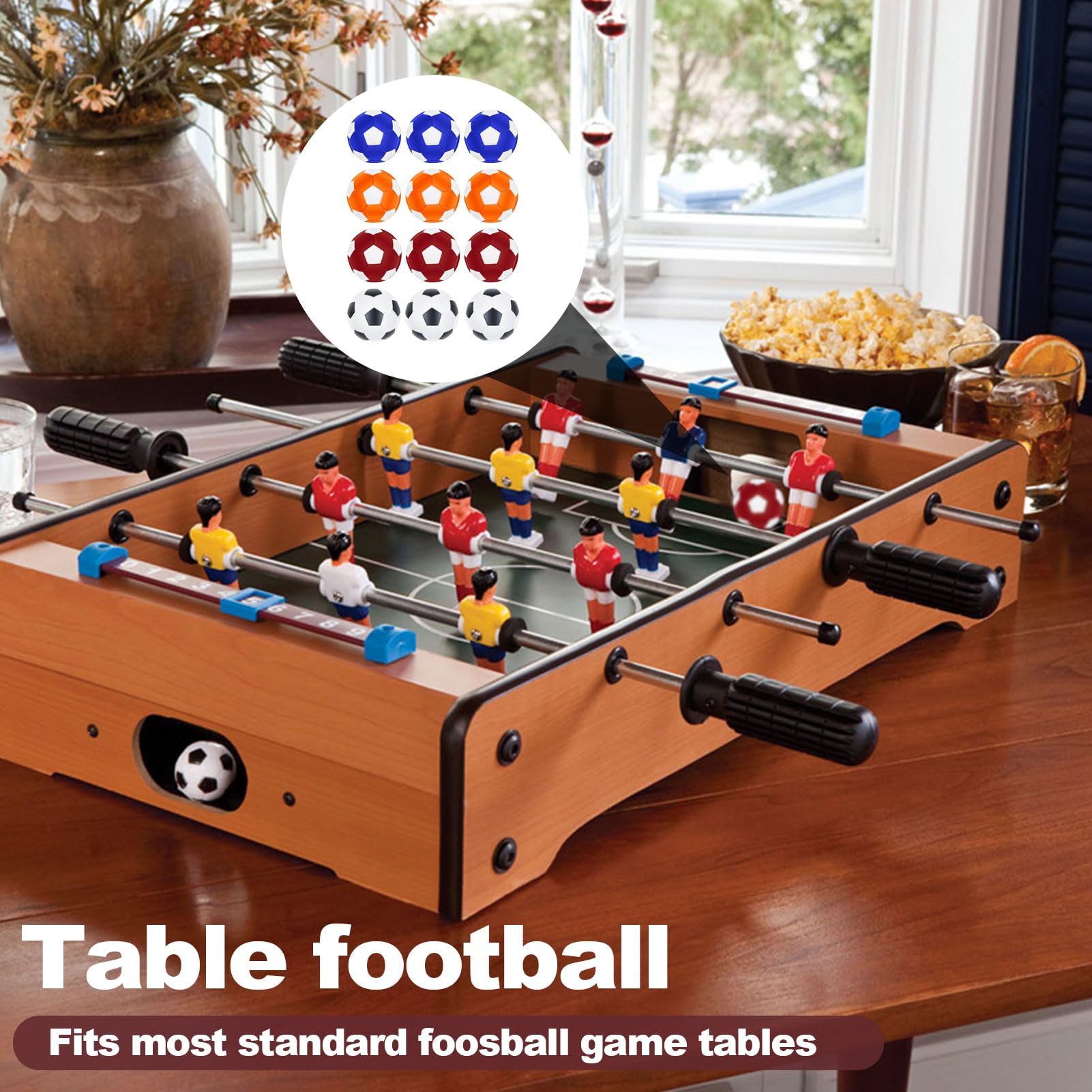 12 Stück Kickerbälle,Kickerball,Tischkicker Bälle,Kicker Bälle,Mini Fussball,Tischkicker Ball,Tischfussball,Kicker Ball(32mm) Tabletop Football Aus Abs,4 Farbkombinationen