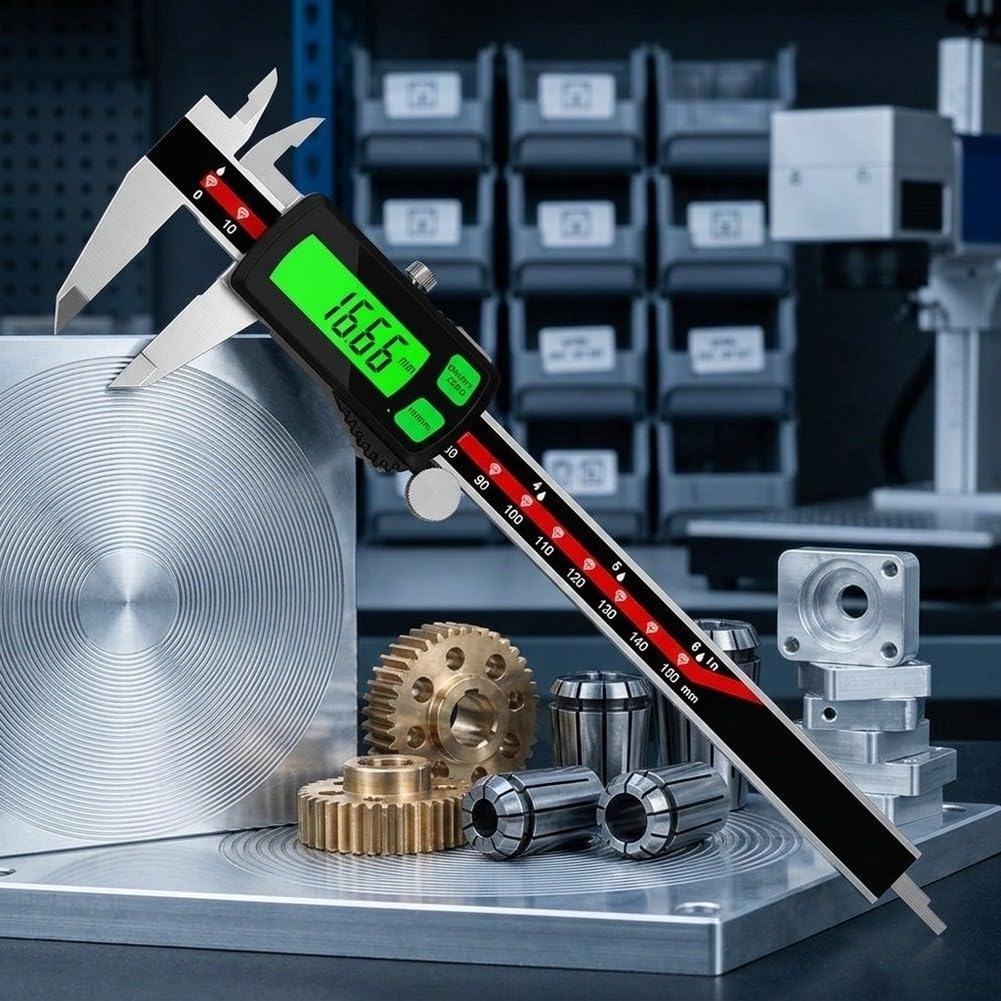 Digitaler Messschieber Edelstahl USB-C Grün(0-300mm)