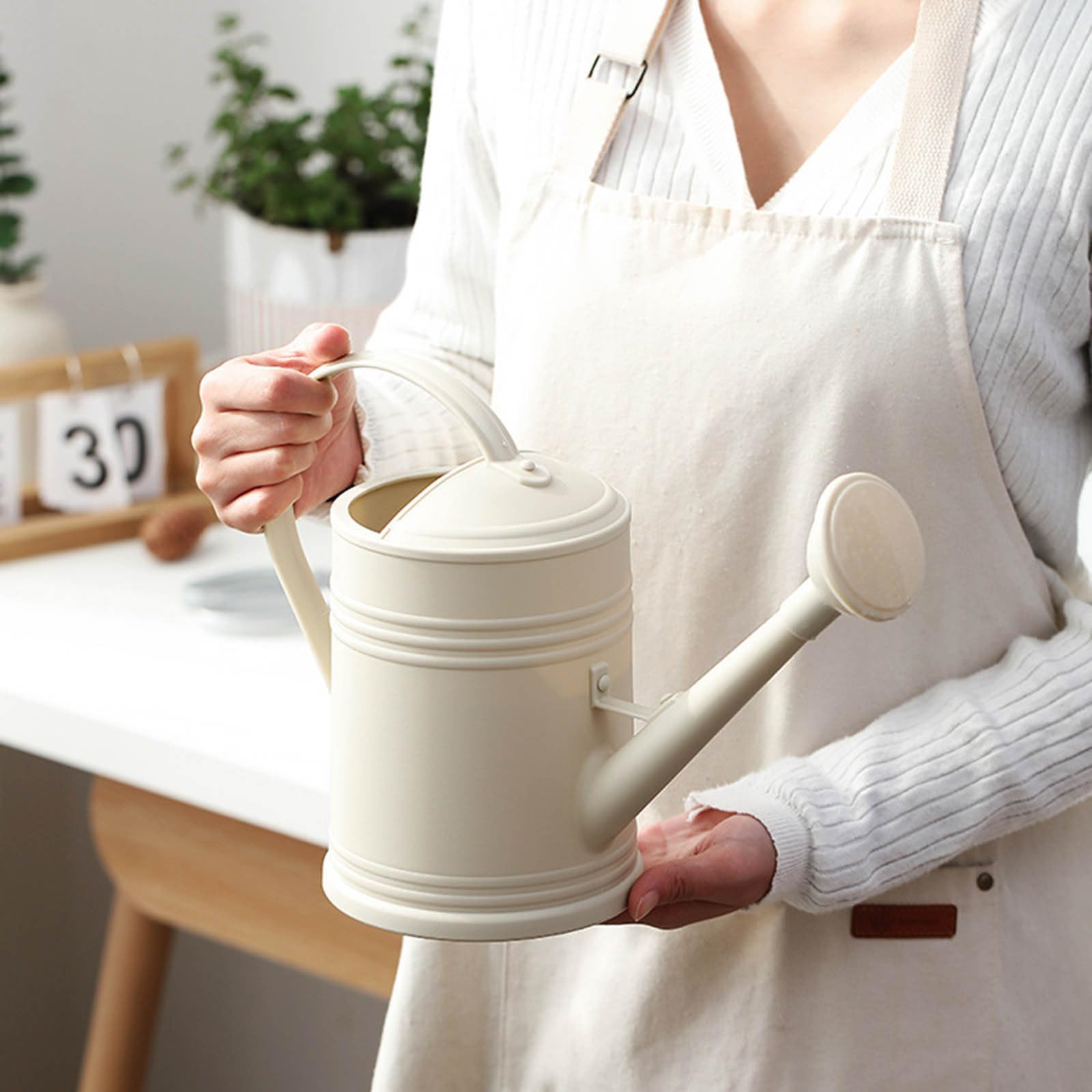 Mini Gießkanne Beige Mit Abnehmbarer Brause - 33cm Kleine Gießkanne Für Zimmerpflanzen