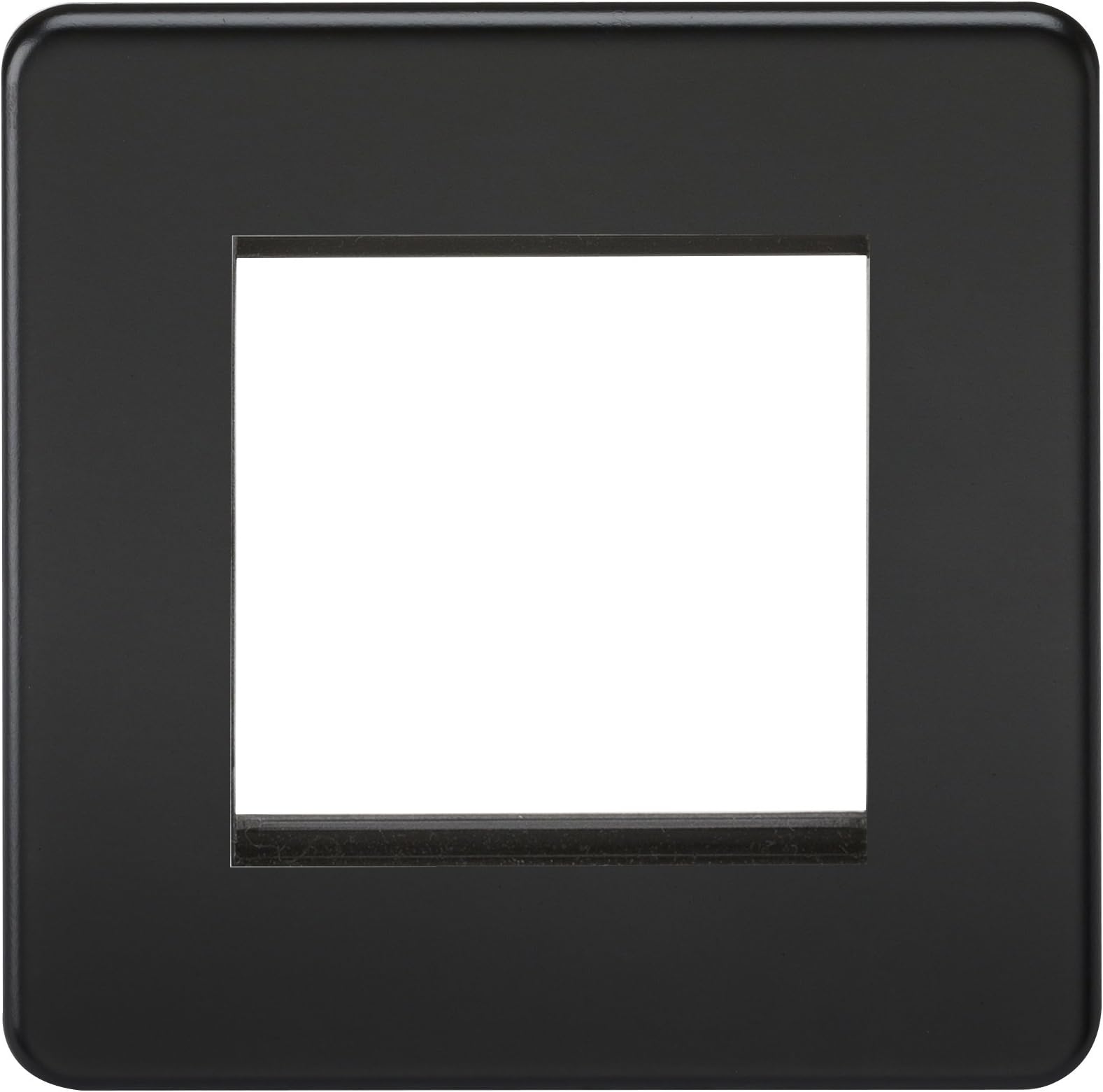 Knightsbridge SF2GMB Screwless 2G Modular Faceplate, 230 V, Matt Black