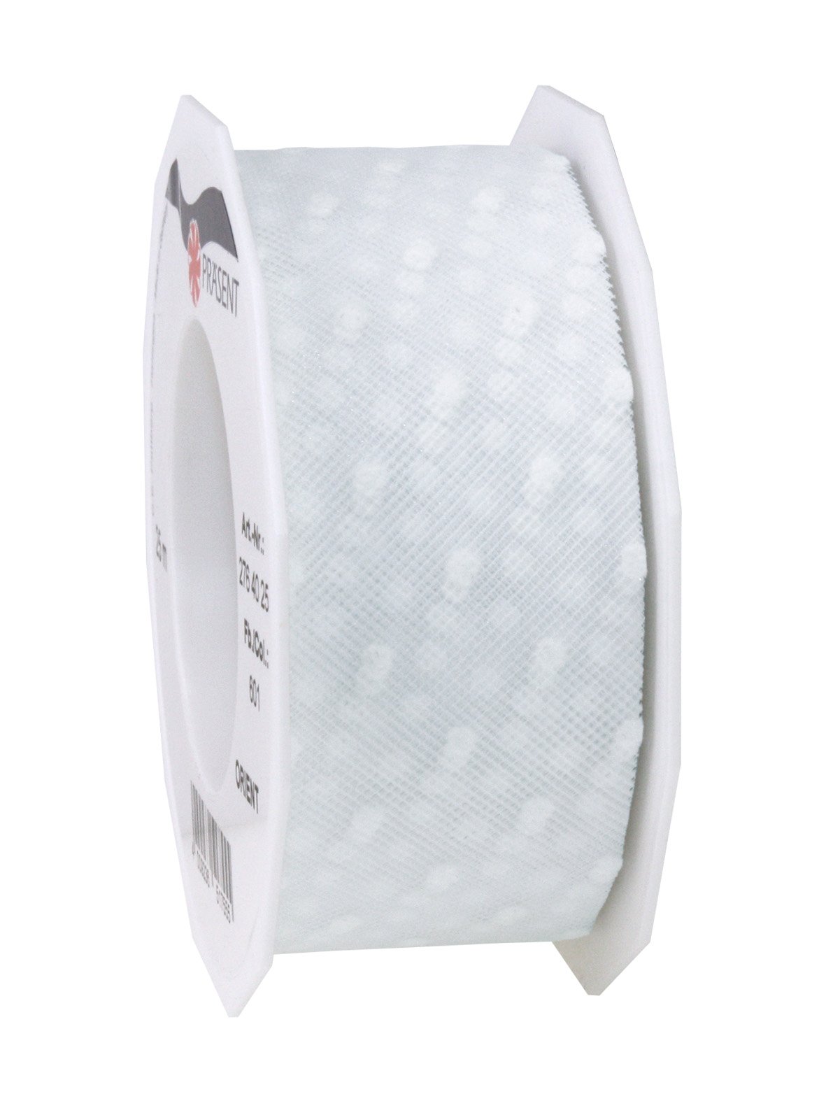 Präsent - Orient Organza Ribbon White 25-m-Roll 40 mm width