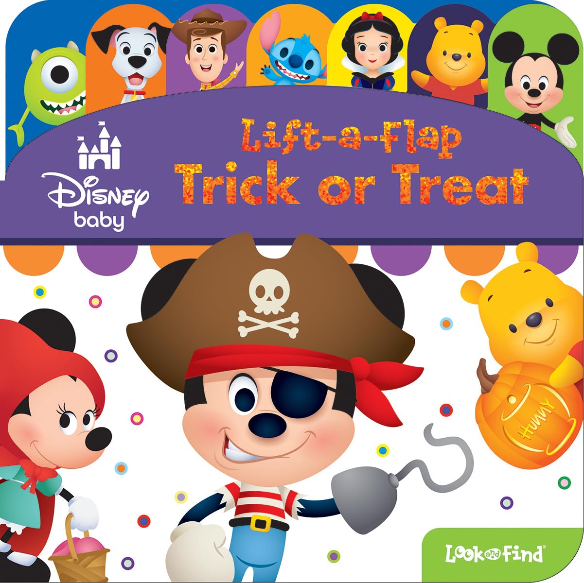 Disney Baby Mickey Mouse, Minnie, Winnie, Toy Story and More! - Trick or Treat - Haloween Lift-A-Flap Look and Find Activity Book - PI Kids