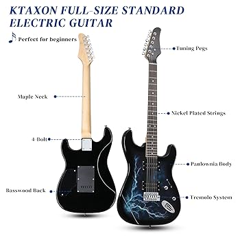 Ktaxon 39 Inch Electric Guitar, Full Size Solid Body H-H