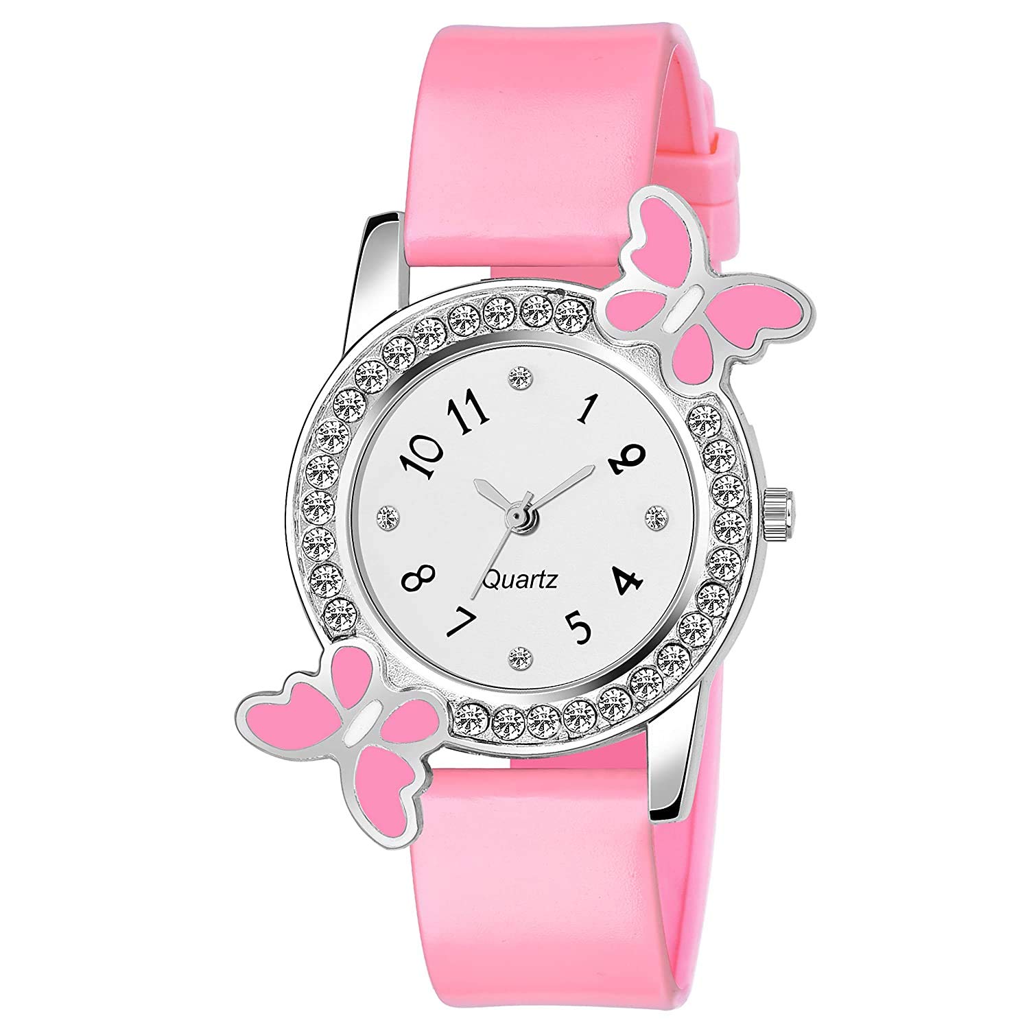 Praizy New Diamond Studded Pink Strap Girls Analogue Watch - for Girls (B08QW9JCDV) Amazon Price History, Amazon Price Tracker