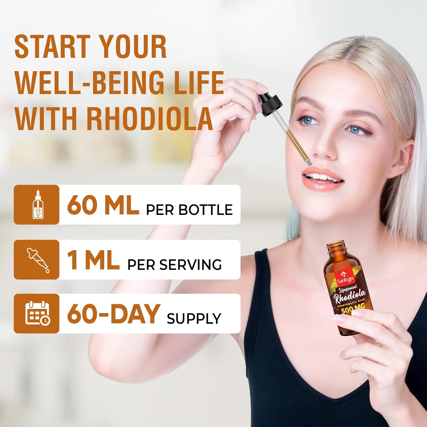 57,000 MG Liposomal Active Rhodiola Rosea Supplement with Ashwagandha, Liquid for High Absorption, Rhodiola Rosea Root Extract Tincture for Energy, Stress, Mood, Vegan, Sugar & Gluten-Free, 60 ml - Image 7
