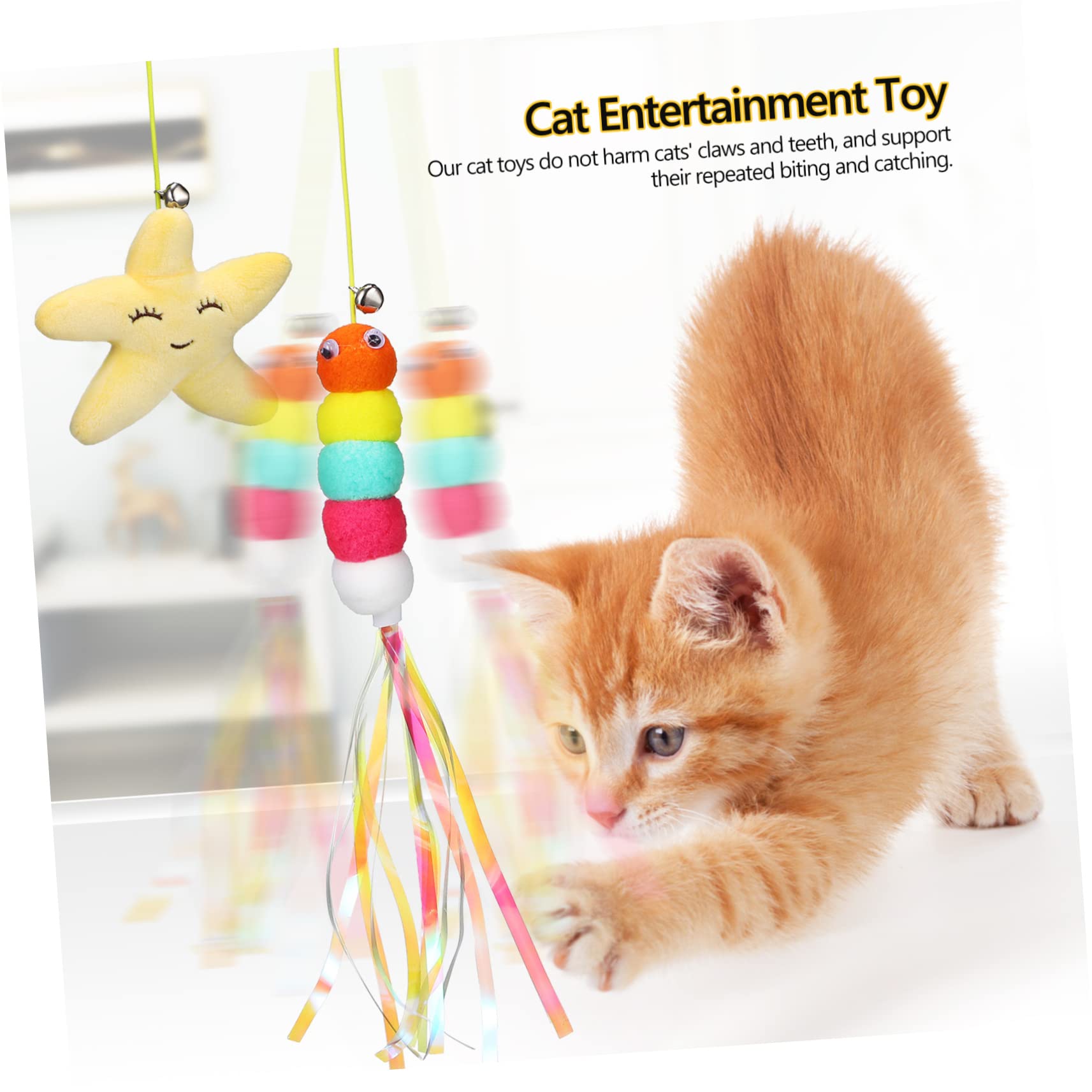 PRETYZOOM STK Hängendes Spielzeug Für Katzen Katze Hängendes Spielzeug Seilspielzeug Für Katzen Katzenspielzeug Tür Interaktives Katzenspielzeug Plüsch Wird Sich Bewegen Katzenseil