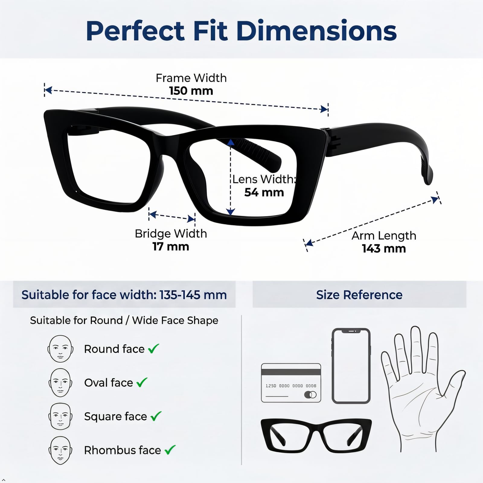 Eyekepper 6er Pack Metallfreie schraubenlose Federscharniere Lesebrille Damen Katzenaugen Lesehilfe Breiter Rahmen Lesebrillen +3,50
