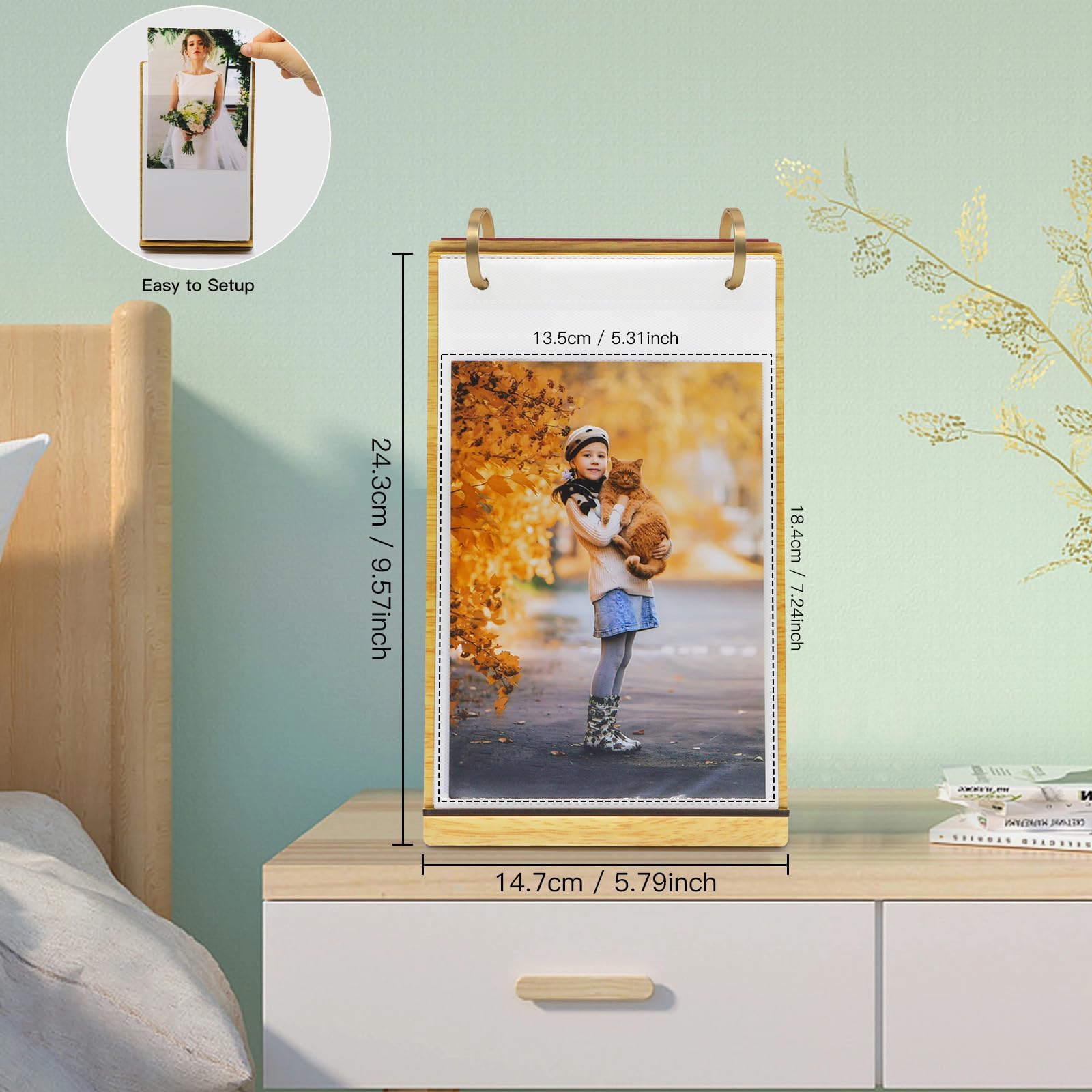 Amazon.com: ZEEYUAN Desktop Photo Album Stand, 5x7 Standing Flip