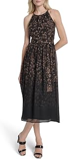 Womens Flutter Sleeve V-Neck Dress