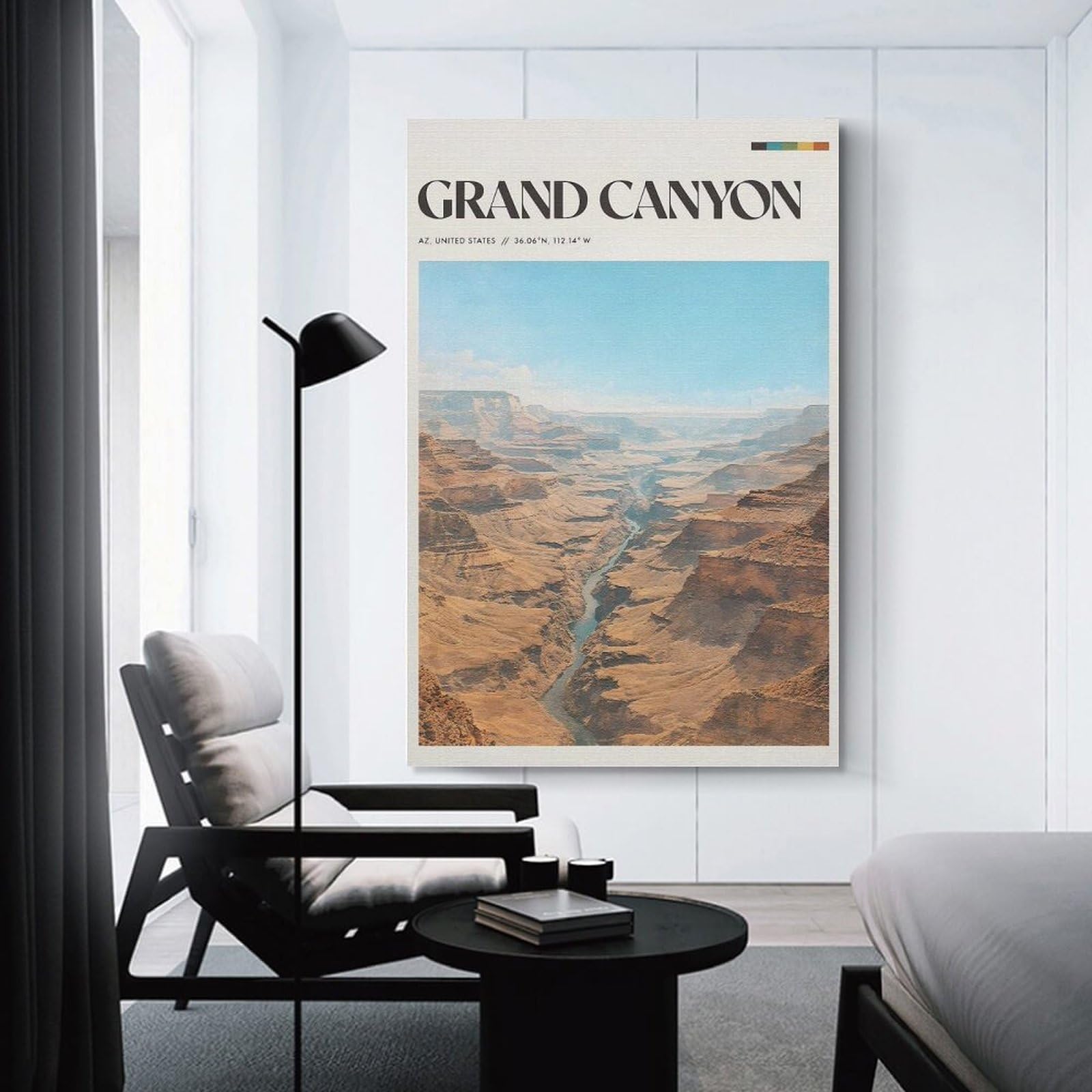 Junmoney Grand Canyon National Park Wall Art Print, 12x18inch(30x45cm), for Study, Office Or Focused Interiors, Home Office Artwork with Decorative Appeal