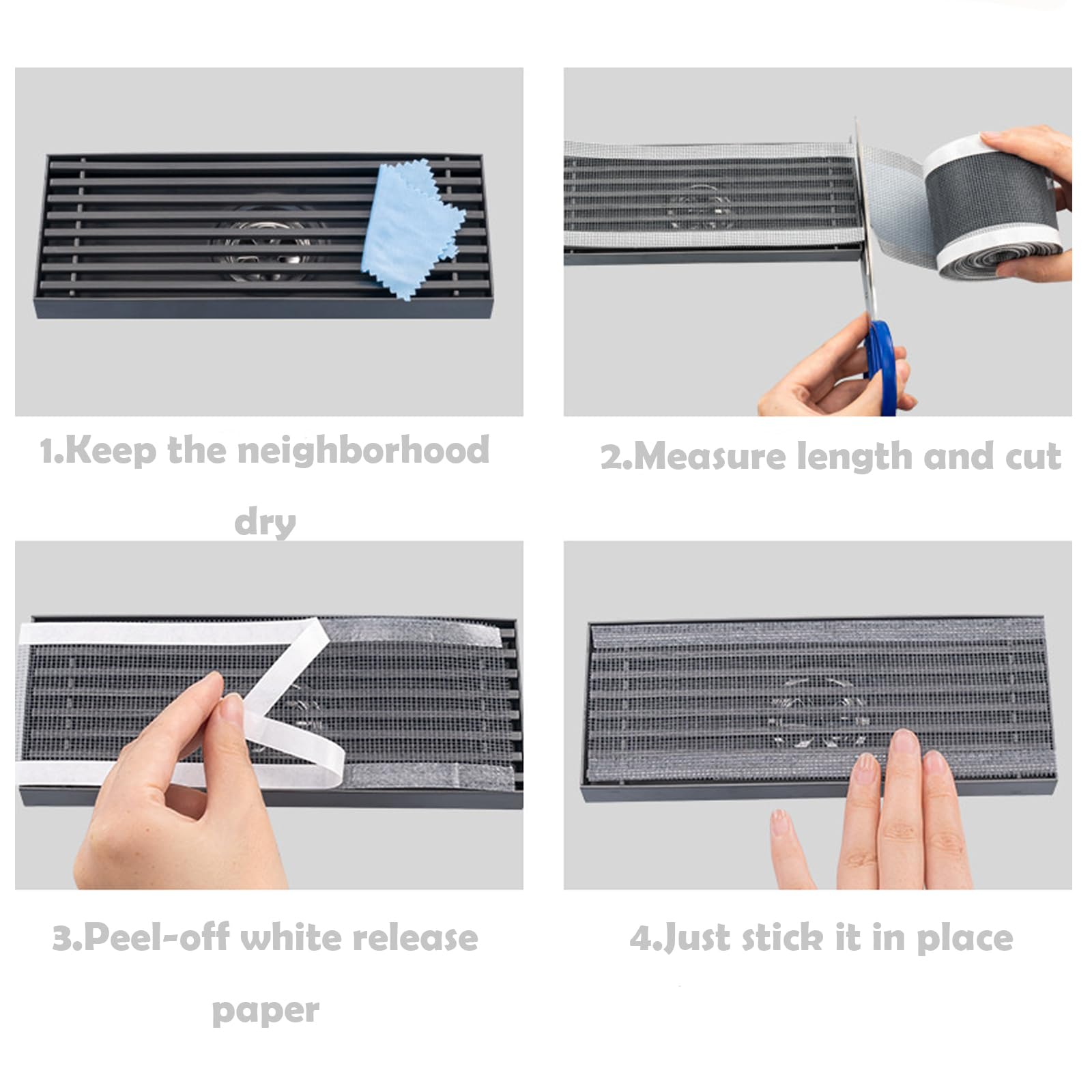 Douche Afvoer Haar Catcher | Snijbare Mesh Cover Stickers