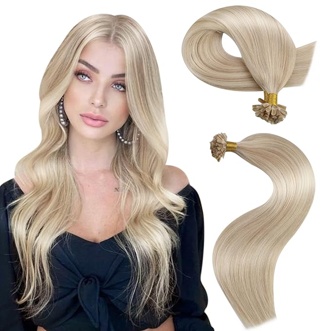 Moresoo U Tip Hair Extensions Human Hair 14 Inch Straight