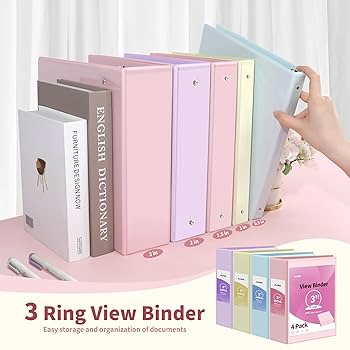 Amazon.com : SUNEE 3 Ring Binder 3 Inch 4 Pack, 3