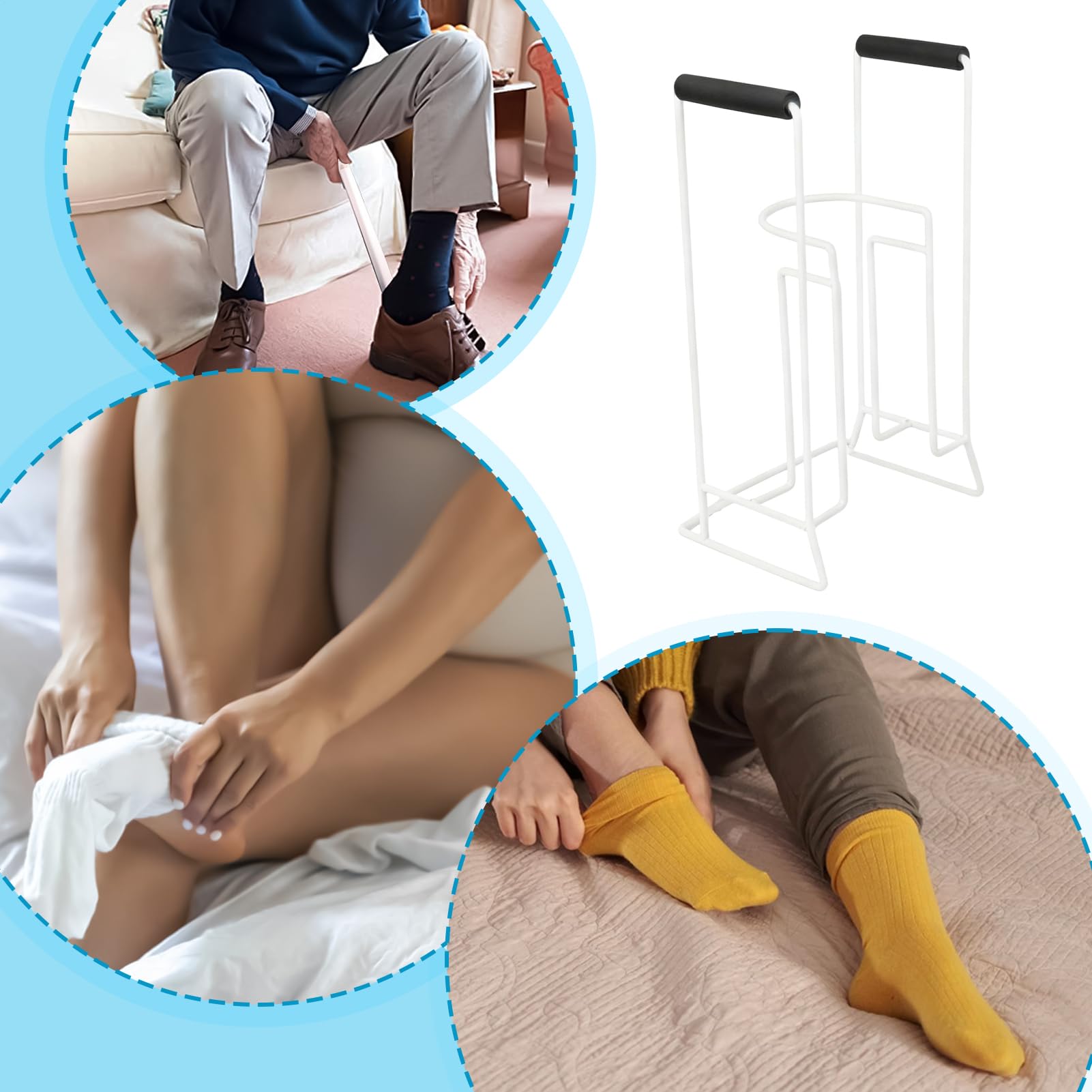 Sock Aid | Narzędzie do łatwego zakładania skarpet - urządzenie wspomagające skarpety dla osób starszych - dla osób starszych cukrzyków w ciąży taty babci dziadka żony męża