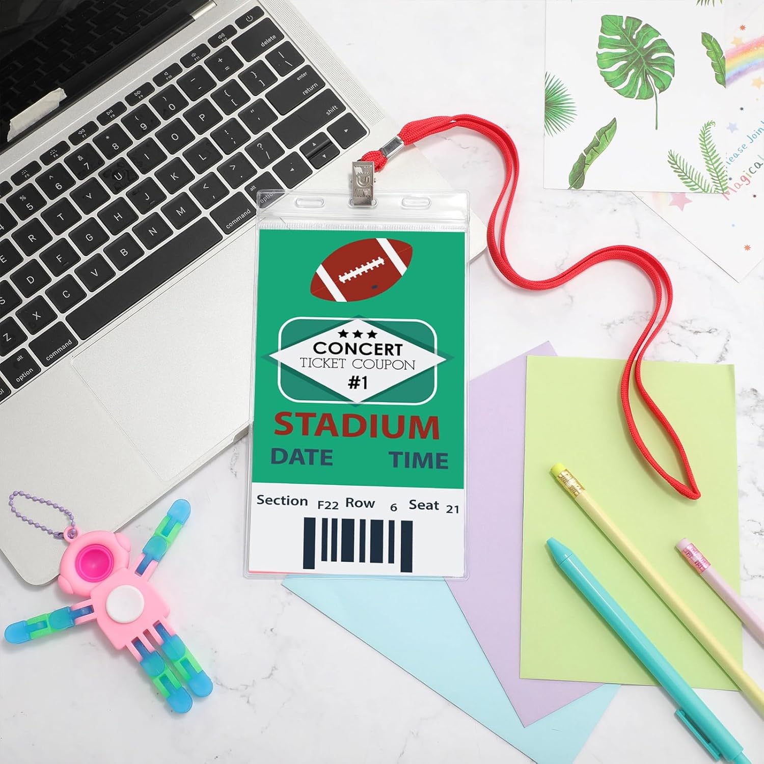 Patelai 100 Pcs Extra Large 4 x 8 Inch Badge Holders with Lanyard Bulk PVC Waterproof Card Holder Credential ID Protector Sleeves 3 Lanyard Slots at Top for Office Sporting Events Concert (Red) - Image 6