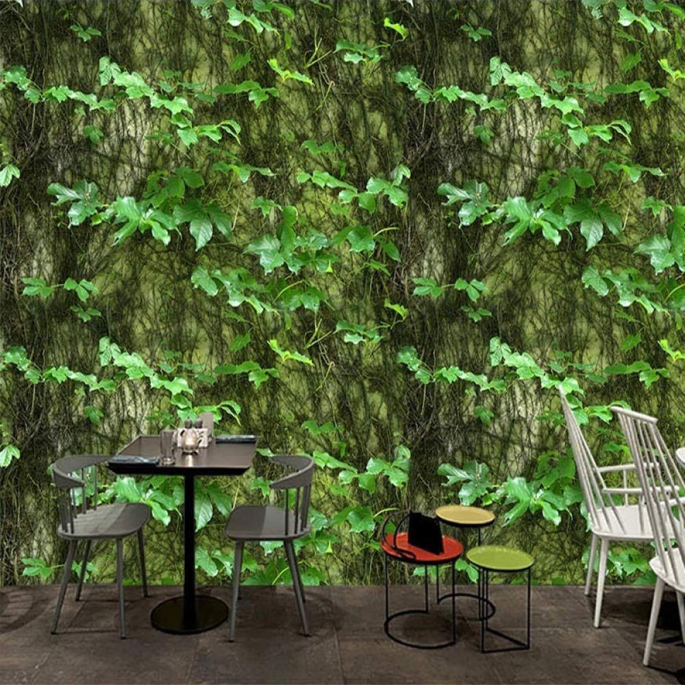 SIBUHUAU 3D Wallpaper Green Leaf Creeper Vine Abstract Art Wall Painting Background Decorative Mural Wallpaper Wall Decal