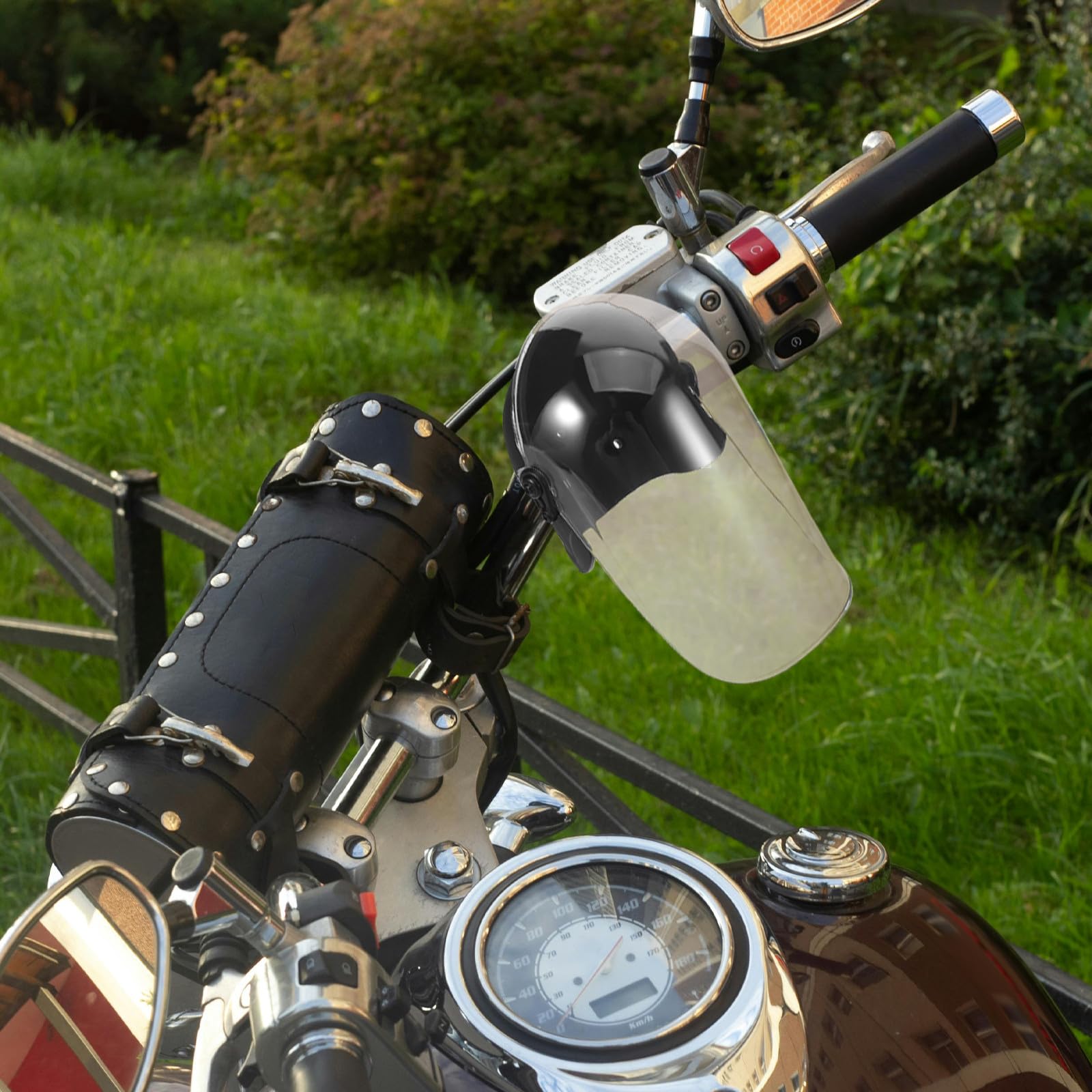 Uchwyt na telefon z osłoną przeciwsłoneczną do motocykla Uchwyt na telefon z osłoną przeciwdeszczową do roweru i quada Osłona przeciwsłoneczna telefonu na zewnątrz, czarna