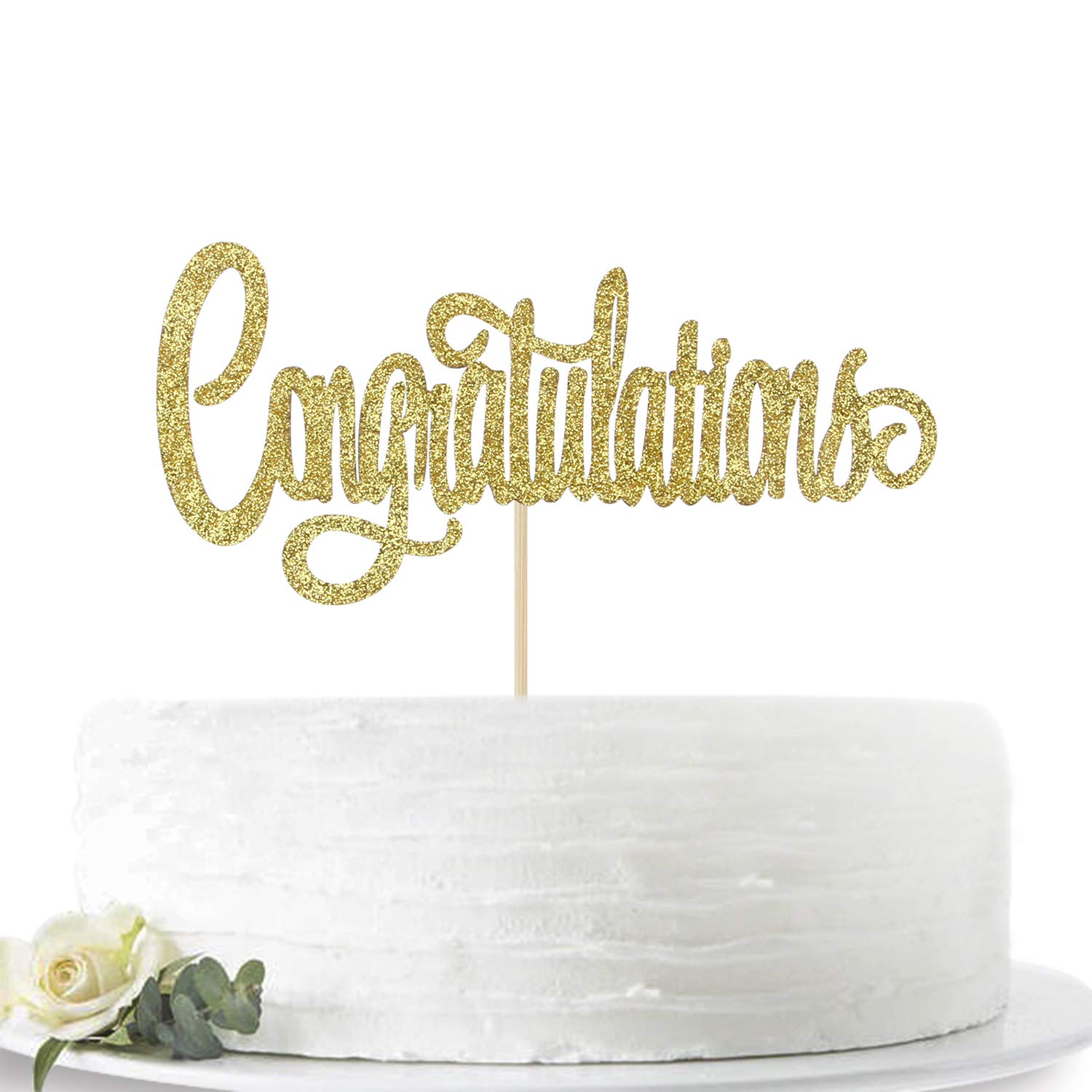 HotmoonGold Glitter Congratulations 2022 Graduation Cake Topper - Congrats Grad Party Decorations Supplies - High School Graduation, College Graduate Cake Topper