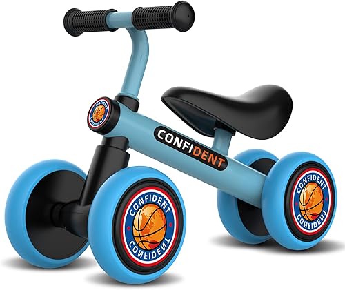 Wdmiya Bicicleta de equilibrio para bebés de 1 año, juguetes de equitación para niños pequeños, bicicleta sin pedales, primera bicicleta para niños