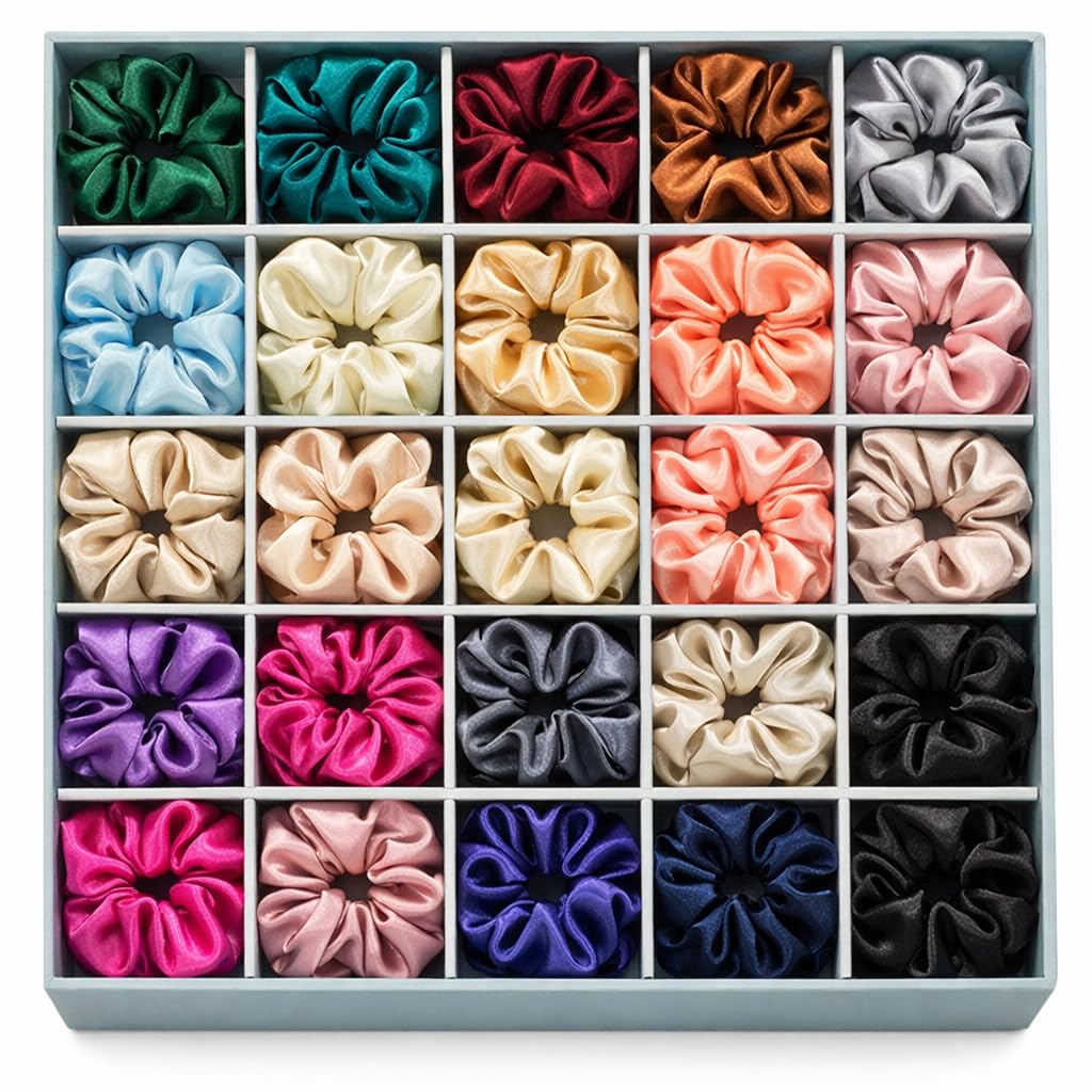 SIMMI Classic Satin Silk Scrunchies For Women And Girls Set Of 12 Scrunchie for Less Hair fall Hairbands Rubber Band Scrunchies For Girls Best Gift For Mom, Sister And Girlfriend