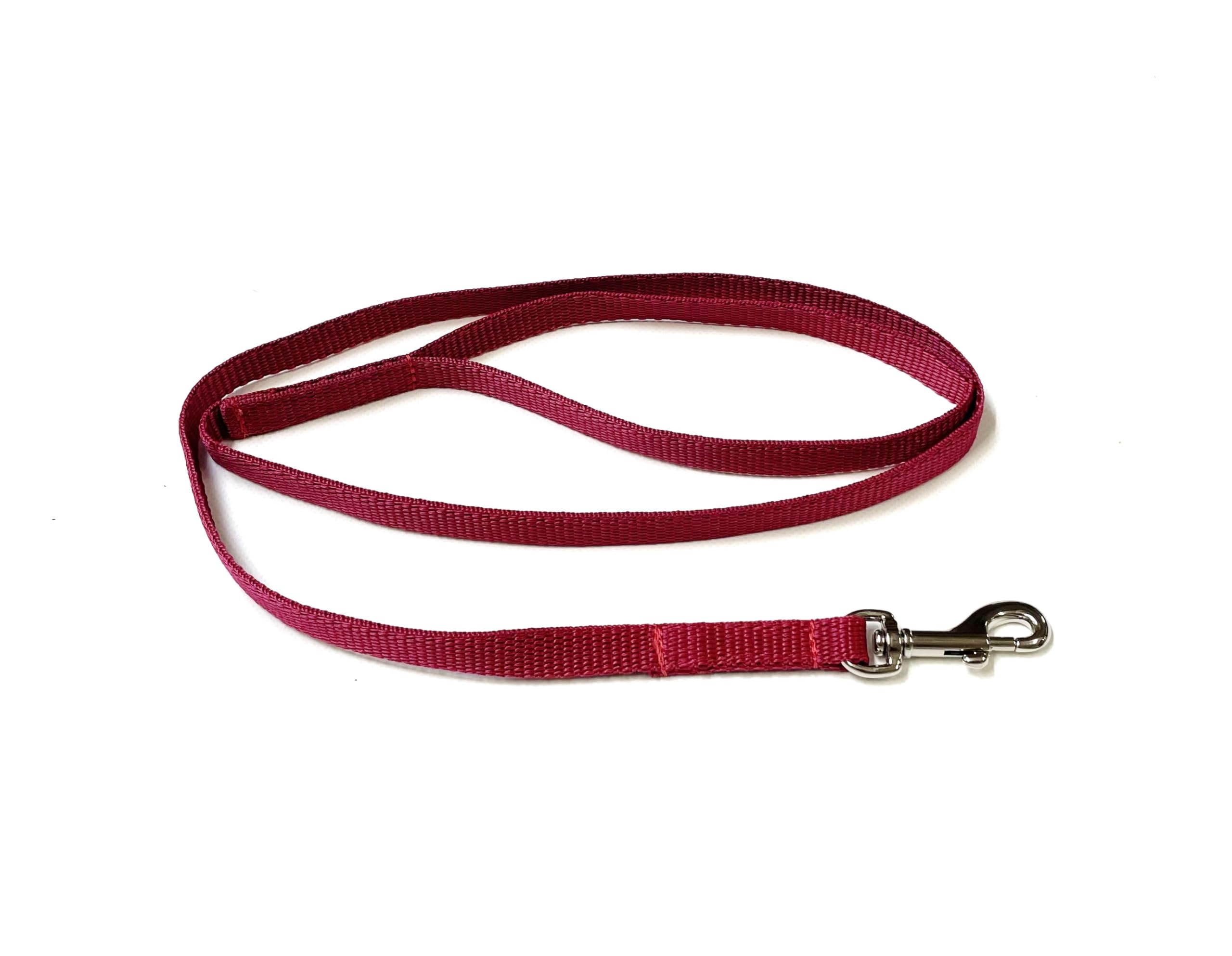 Dog Training Lead Small Dog Puppy Leash Tracking Recall Obedience Strong 13mm Webbing (Burgundy, 76 Inches)