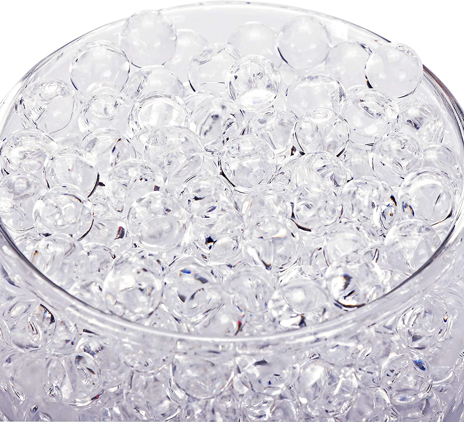 Bymore 30000 Clear Water Gel Jelly Beads Vase Filler Beads,Vase Fillers for Floating Pearls, Floating Candle Making, Wedding Centerpiece, Floral Arrangement (Transparent)