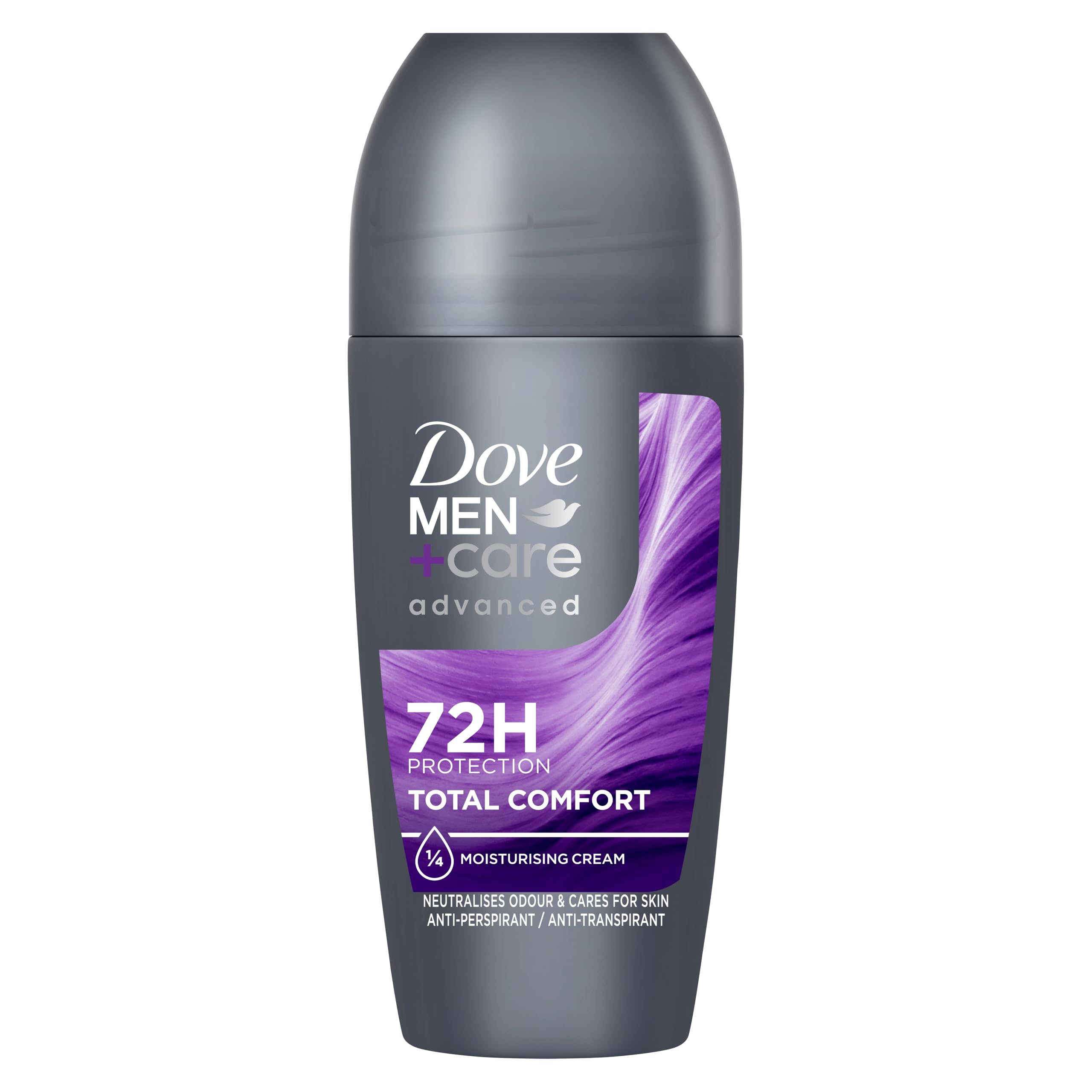 Dove Men+Care Advanced Total Comfort Anti-Perspirant Roll On deodorant with ¼ moisturising cream for 72 hour protection + skincare 6x 50 ml