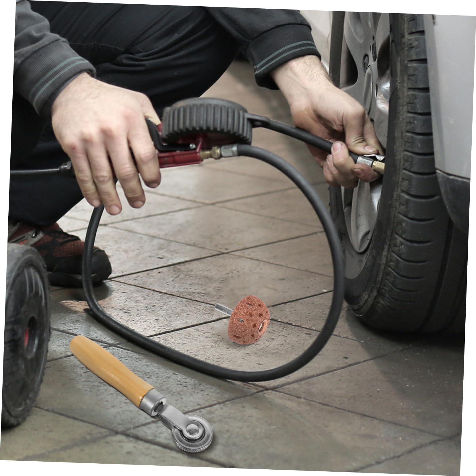 ULTECHNOVO 5juegos Herramientas Para Reparación De Neumáticos Rodillo De Pulido y Cabezal De Kit Para Pinchazos De Automóviles Motocicletas