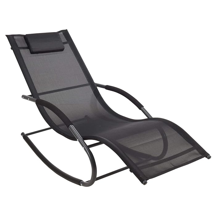 Buy idooka Reading Chair Reclining Sun Lounger Rocking Chair Black