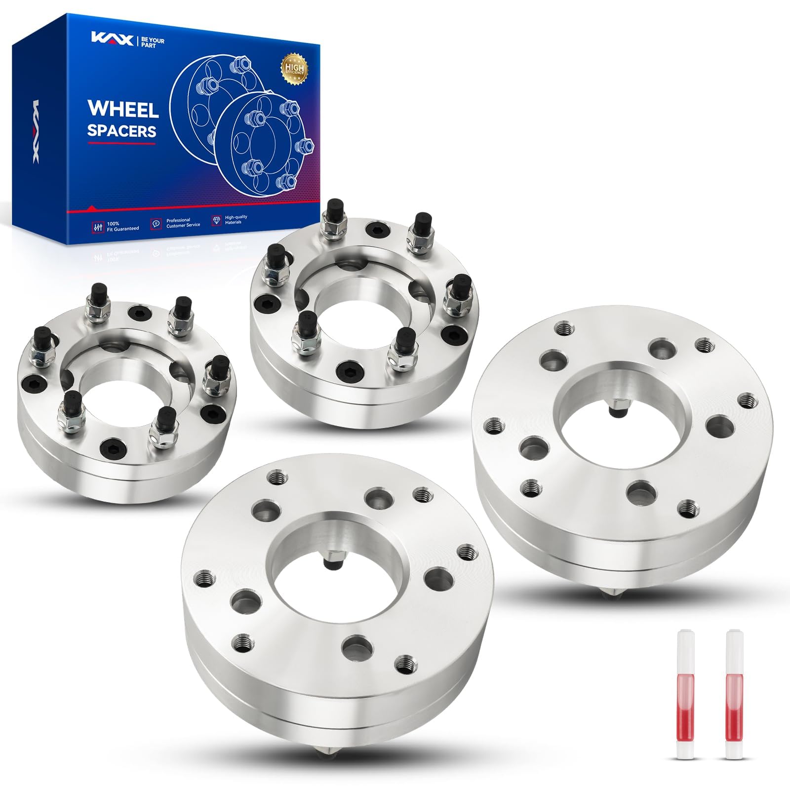 KAX Forged 5x4.5 to 6x5.5 Wheel Adapters, 2 inch, M12x1.5, 74mm Hub Bore (4pcs)