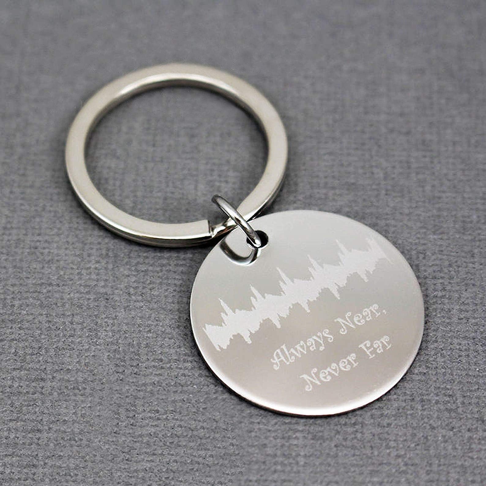 Stainless Steel Actual Heartbeat Key Chain Ultrasound Wave EKG Heartbeat Sonic Waveform Sound Wave Pendant New Baby Gift