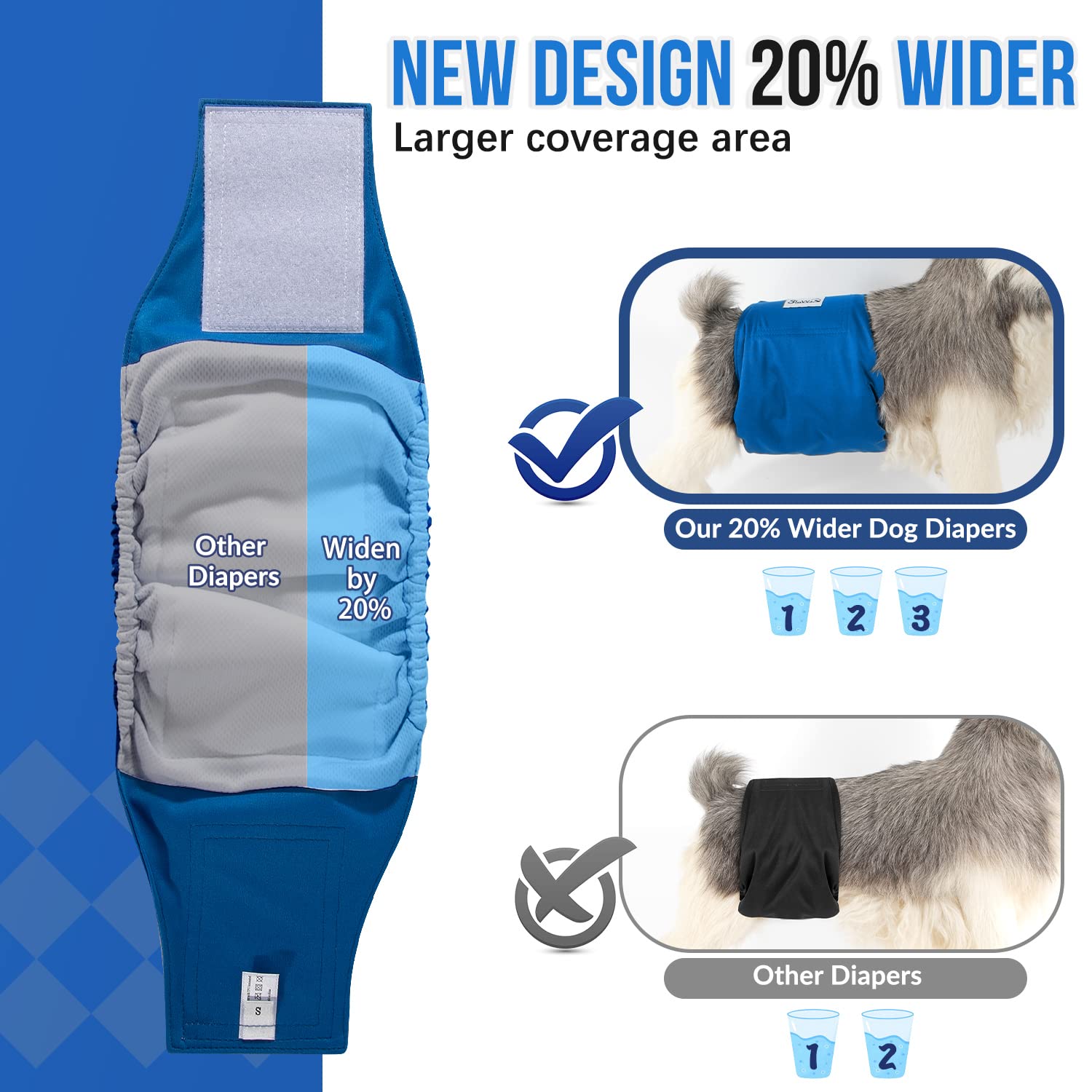 Pannolini Lavabili Per Cani Maschi SlowTon - Con Cuscinetti Assorbenti, Confezione Da 5, Taglie Varie - Foto 9