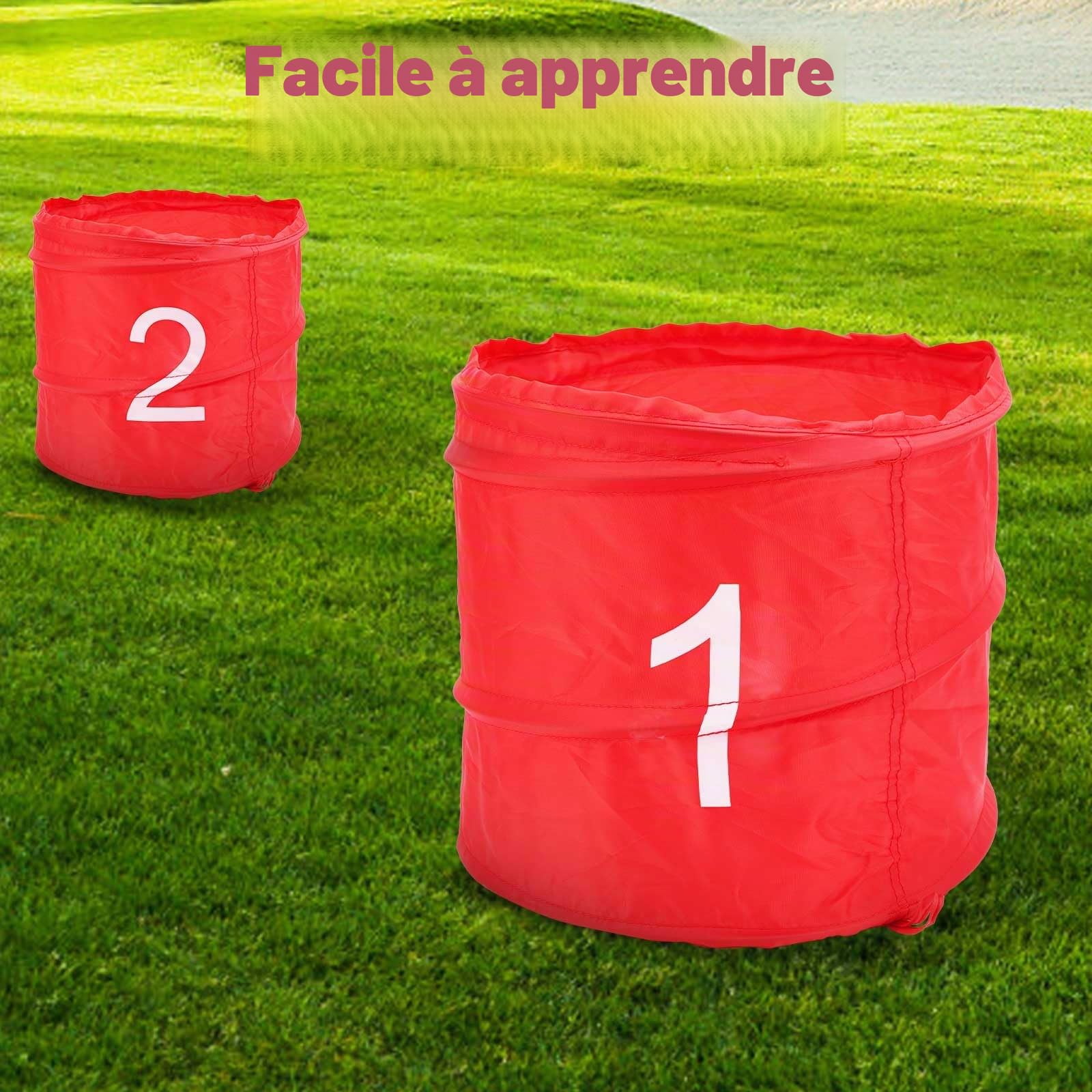 Jeu de Golf dans la Cour, Jeux de Golf dans Un Seau à 6 Trous Jeu de Golf dans la Cour Jeu d'Entraînement au Golf pour Adultes Enfants Pelouse Plage Cour Camping Parc