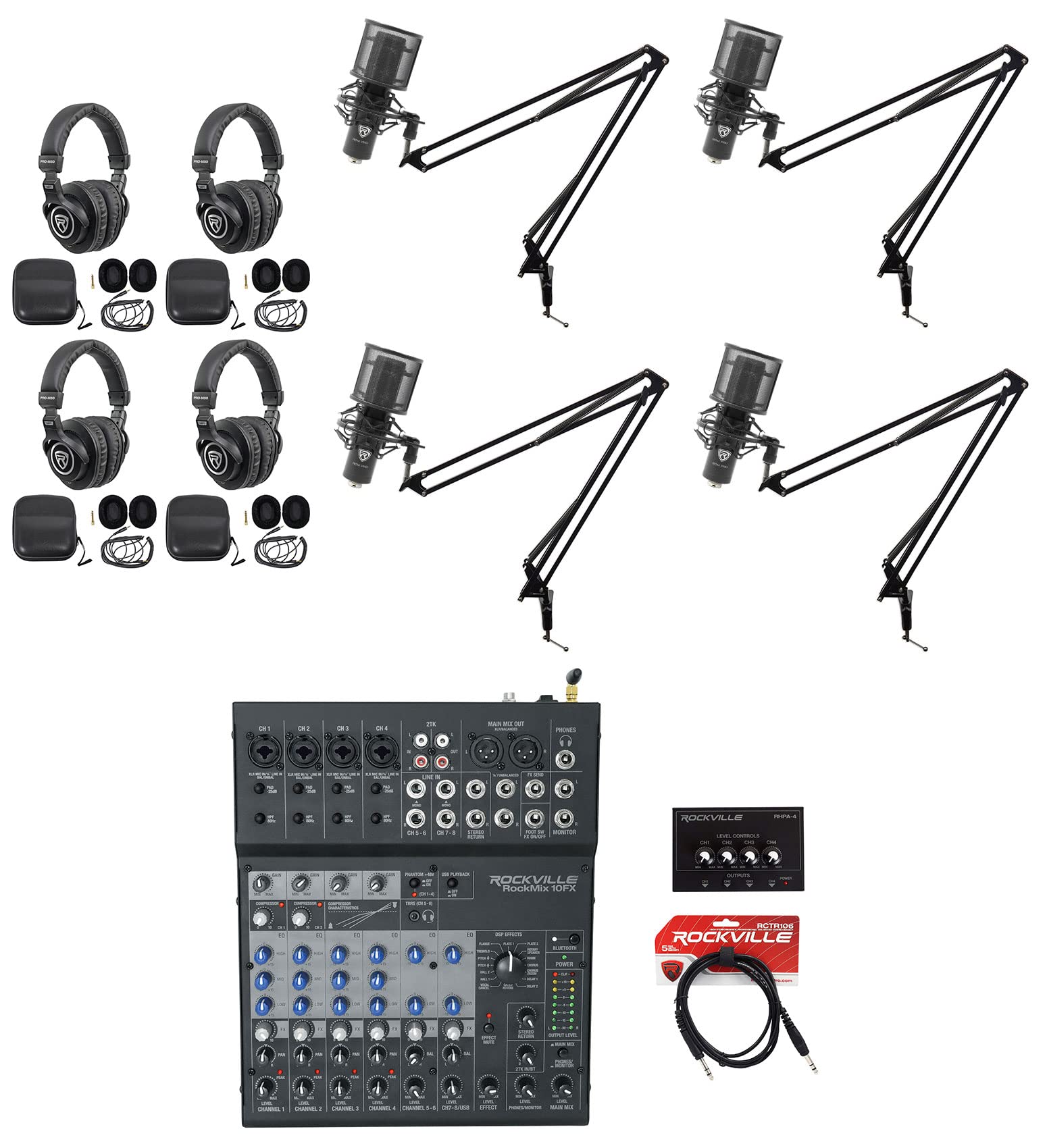 Amazon.com: Rockville ROCKMIX 10FX Bundle: 10-Channel USB Mixer