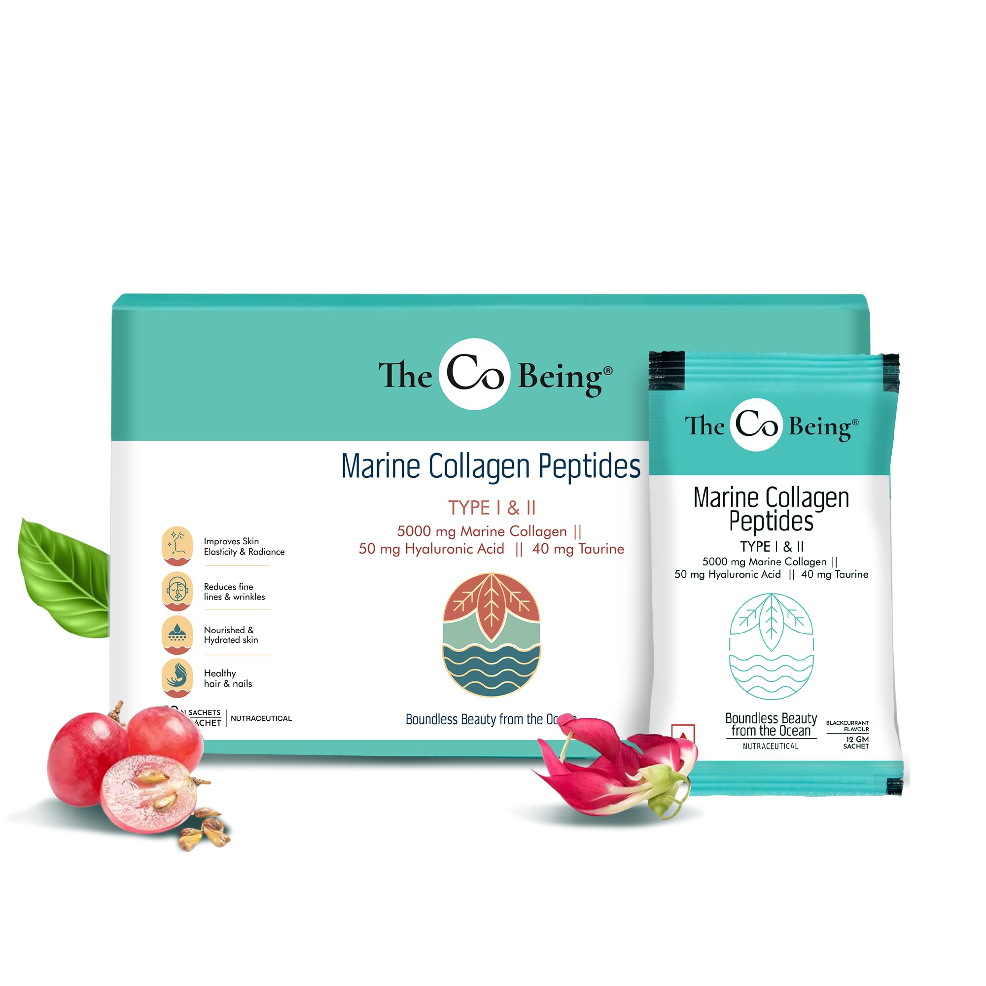 The Co Being Taurine enriched Marine Collagen Peptides, Collagen Supplement for Women and Men, Fast Absorbing 5g Hydrolysed Collagen for Skin, Hair and Nail Health, 30 Sachets, Black Currant Flavor (B0D825MS71) Amazon Price History, Amazon Price Tracker